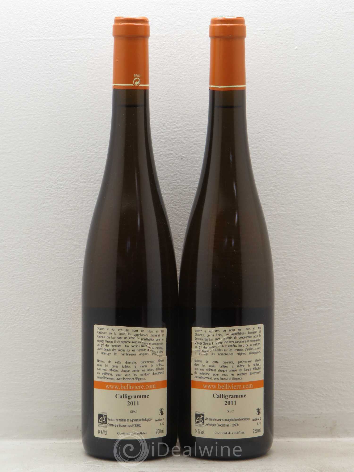 Jasnières Calligramme de Belivière 2011 - Posten von 2 Flaschen - 1