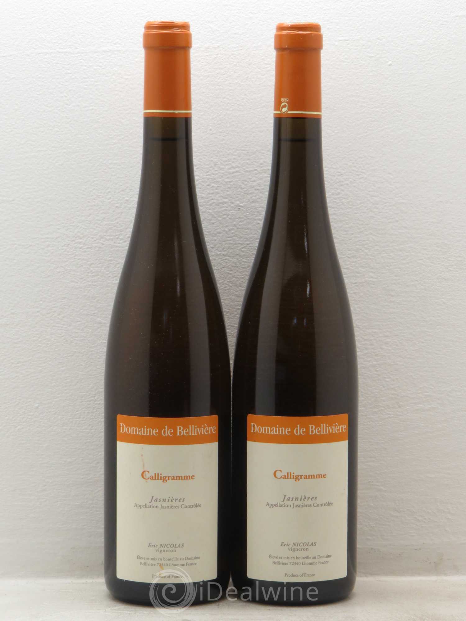 Jasnières Calligramme de Belivière 2011 - Posten von 2 Flaschen - 0