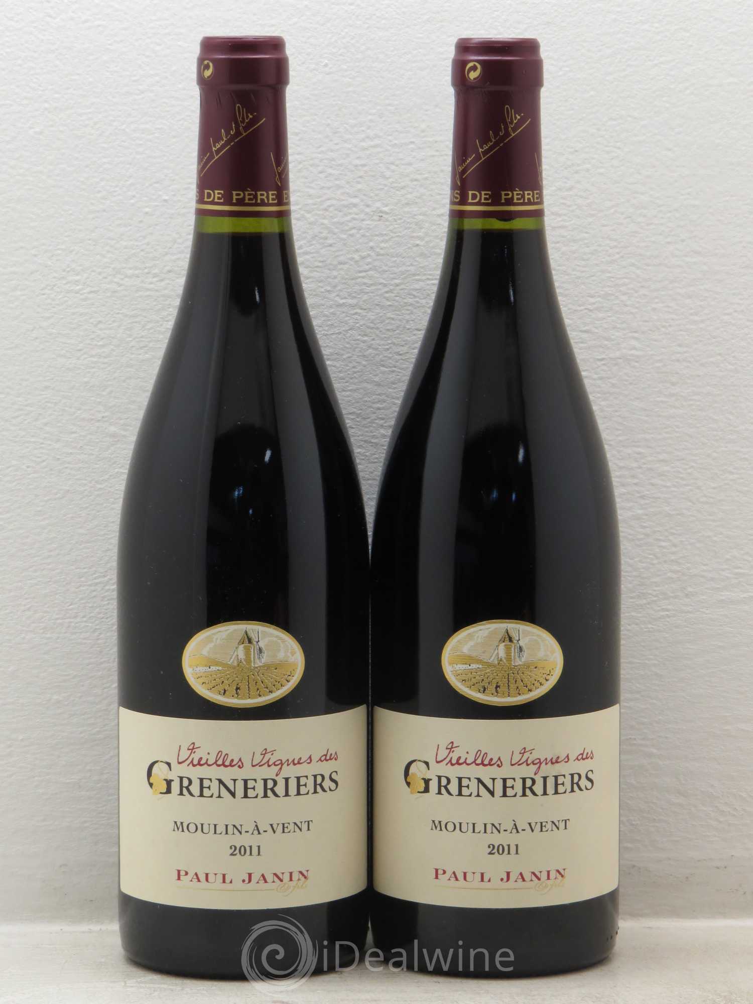 Moulin-à-Vent Vieilles Vignes des Greneriers - Paul Janin 2011 - Posten von 2 Flaschen - 0