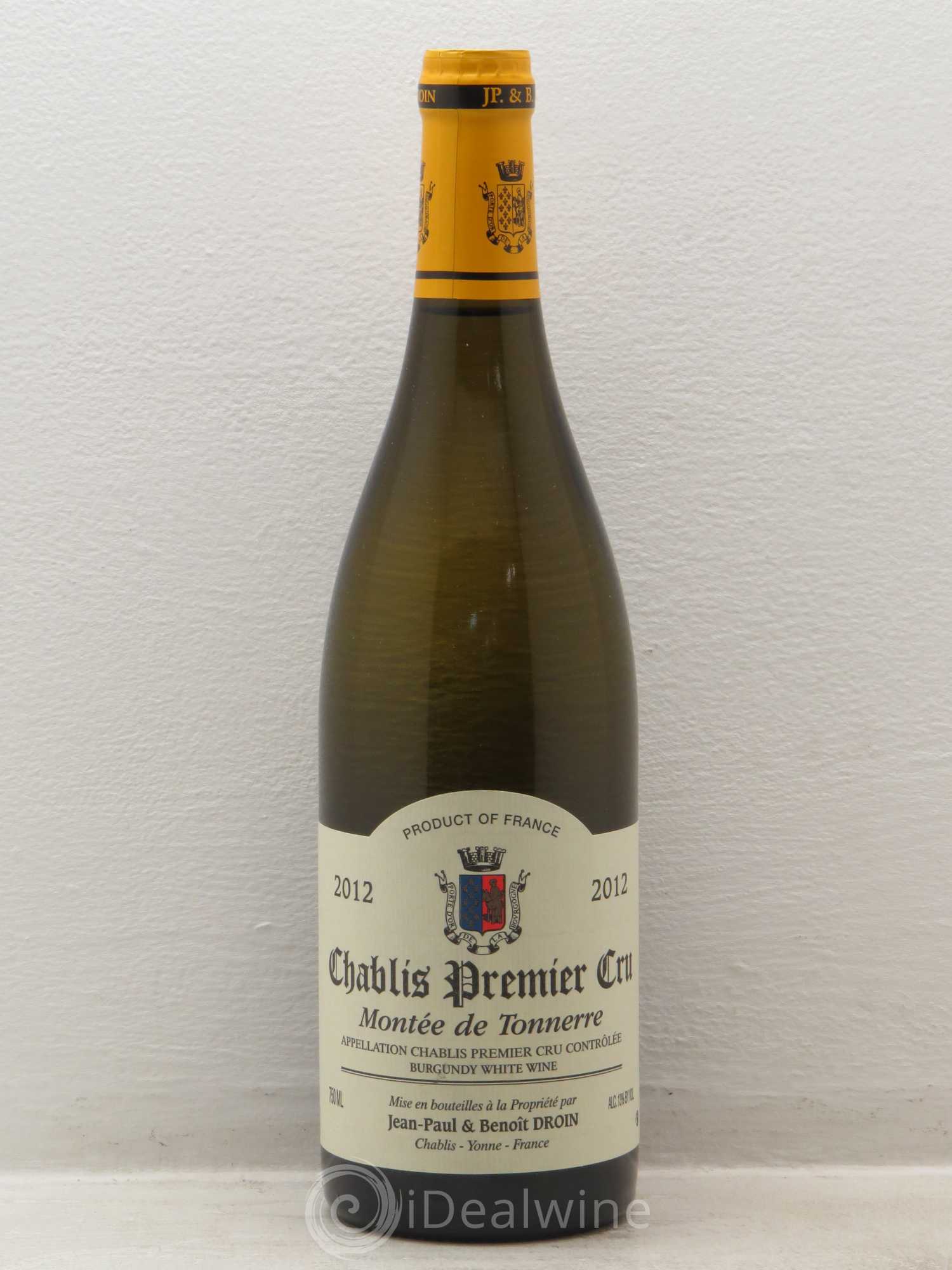 Chablis 1er Cru Montée de Tonnerre Jean-Paul & Benoît Droin (Domaine) 2012 - Lot de 1 bouteille - 0