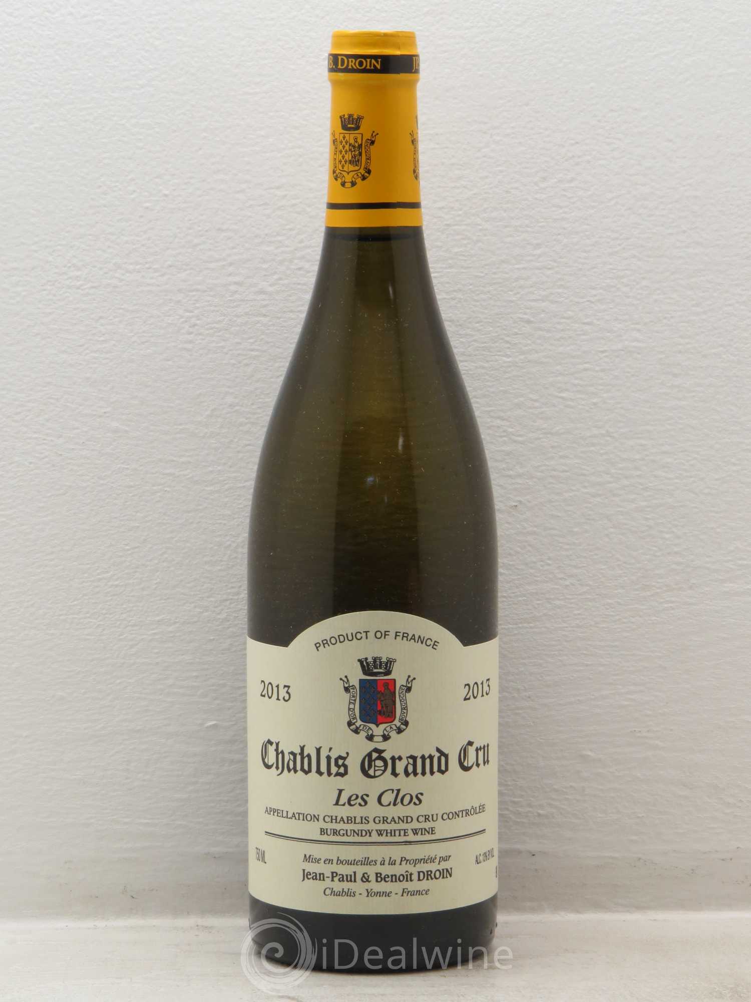 Chablis Grand Cru Les Clos Jean-Paul & Benoît Droin (Domaine) 2013 - Lot de 1 bouteille - 0