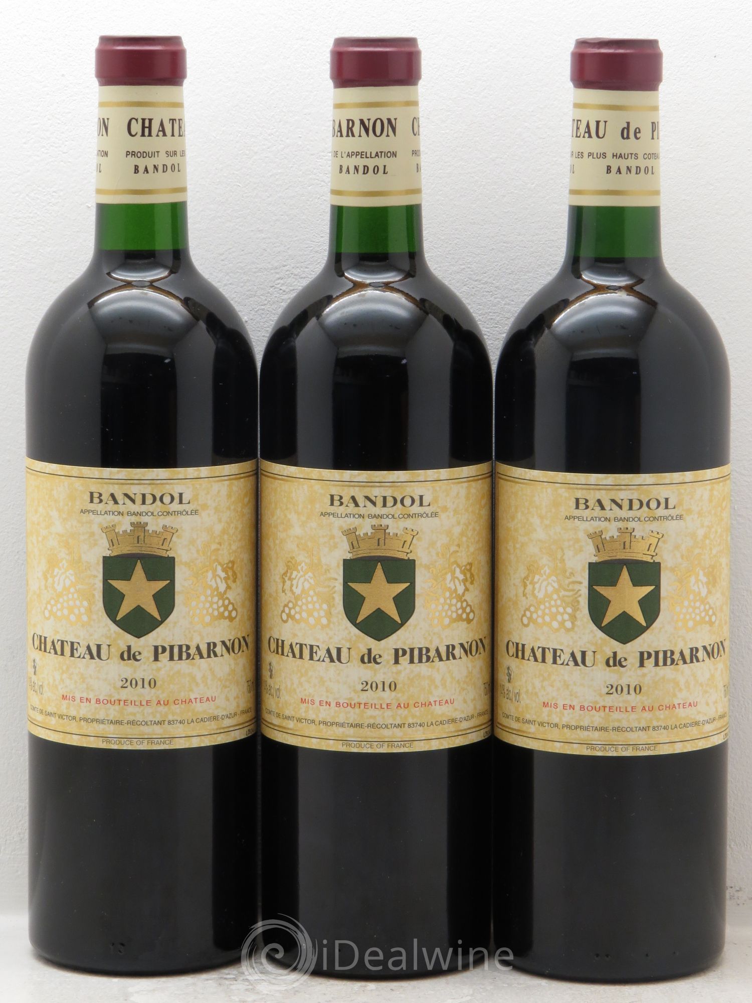 Bandol Château de Pibarnon Comte de Saint-Victor 2010 - Lot de 3 bouteilles - 0