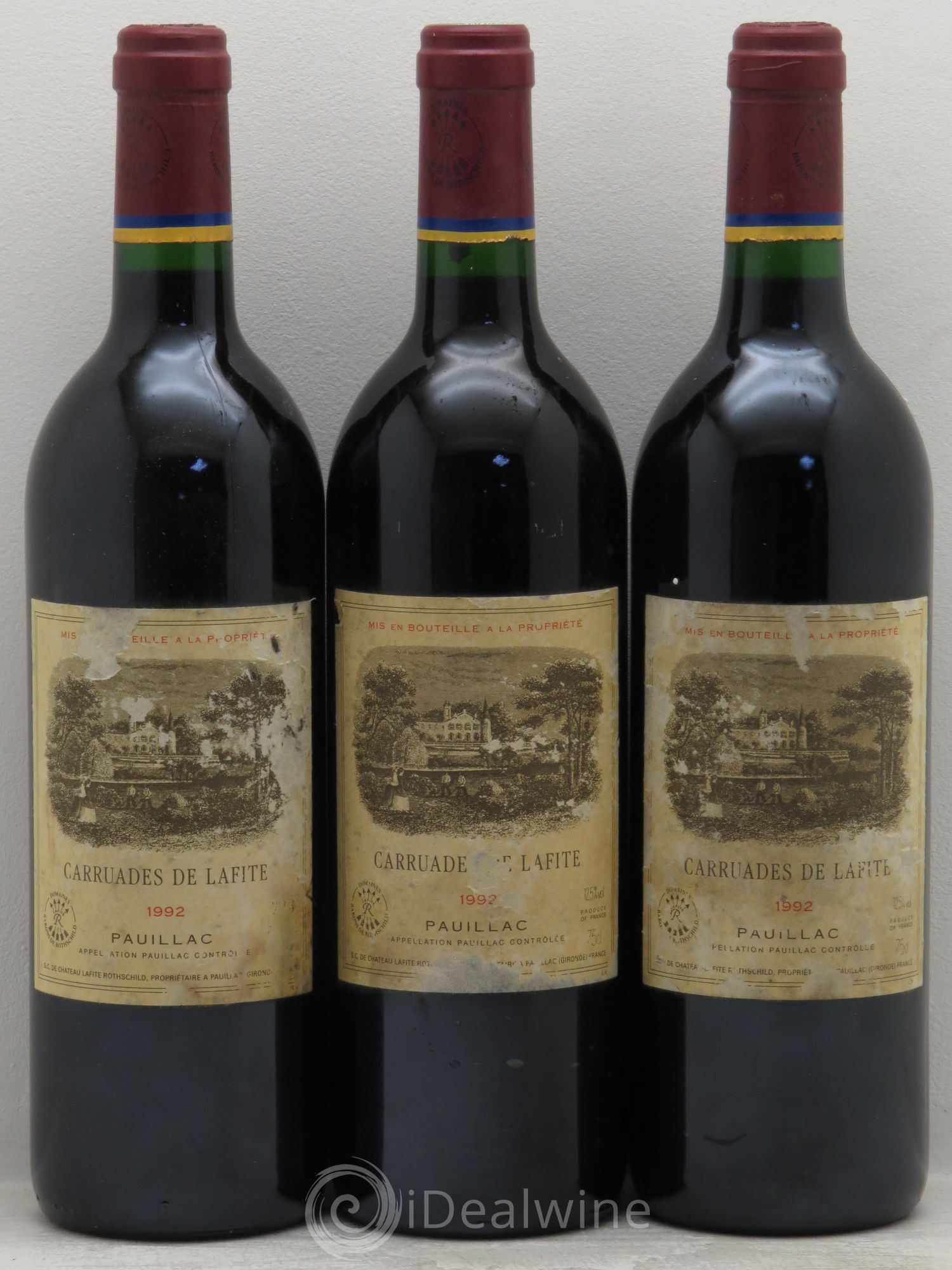 Carruades de Lafite Rothschild Second Vin 1992 - Lot de 3 bouteilles - 0