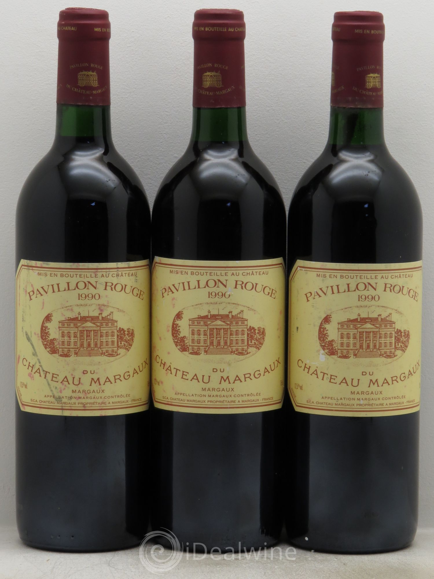 Pavillon Rouge du Château Margaux Second Vin 1990 - Lot de 3 bouteilles - 0