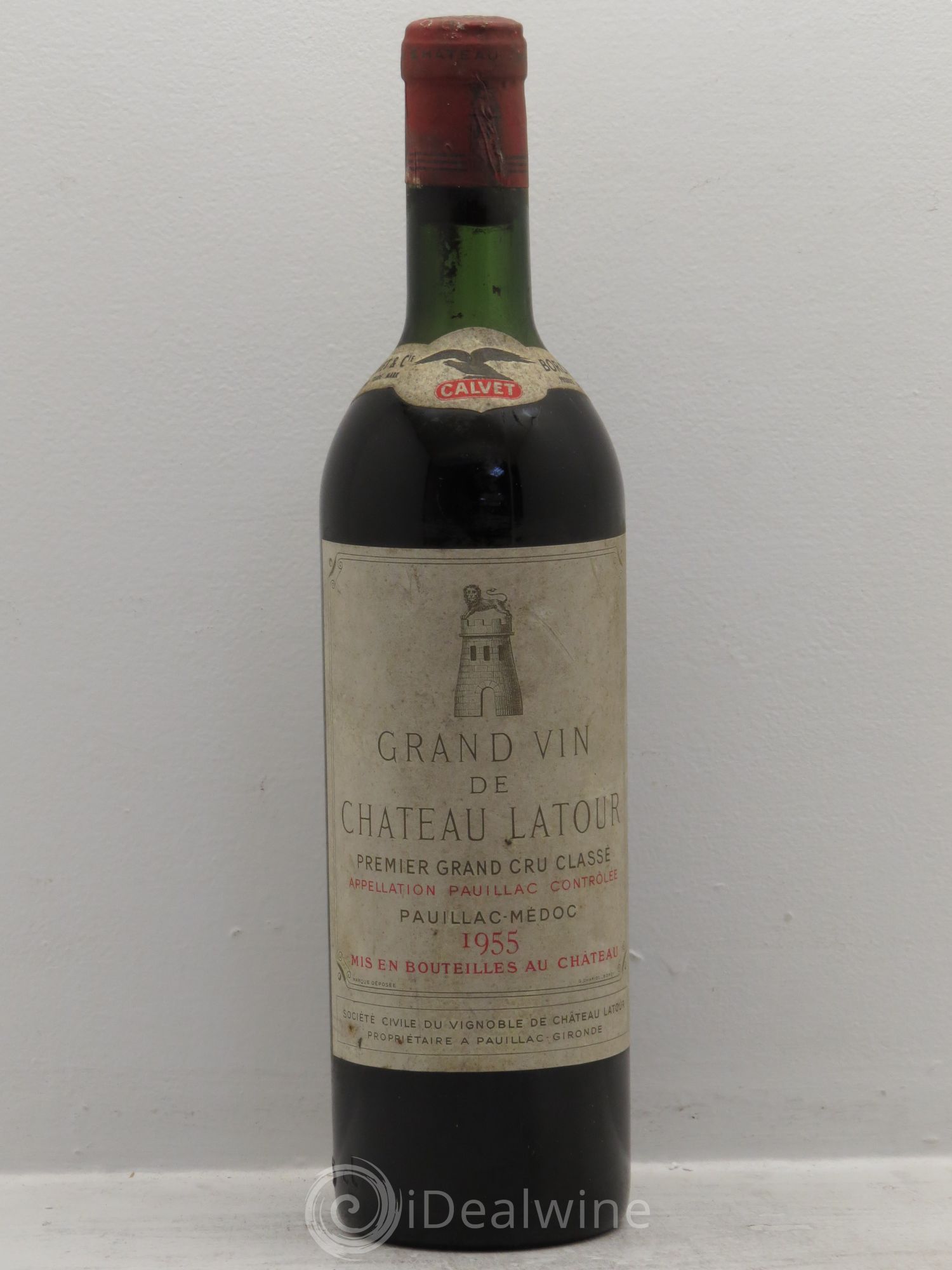 Château Latour 1er Grand Cru Classé Mise Calvet 1955 - Lot de 1 bouteille - 0