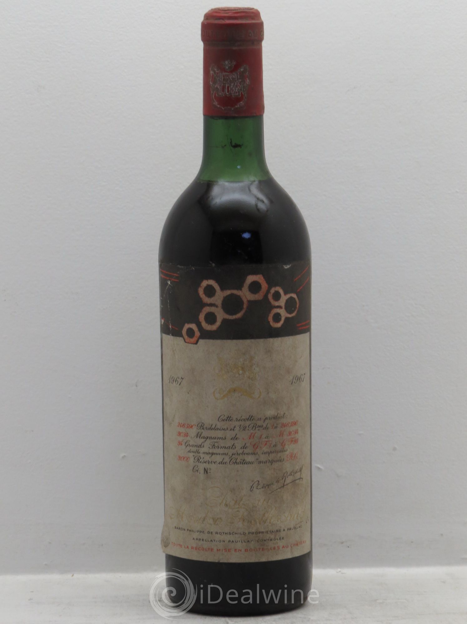 Château Mouton Rothschild 1er Grand Cru Classé 1967 - Lot de 1 bouteille - 0