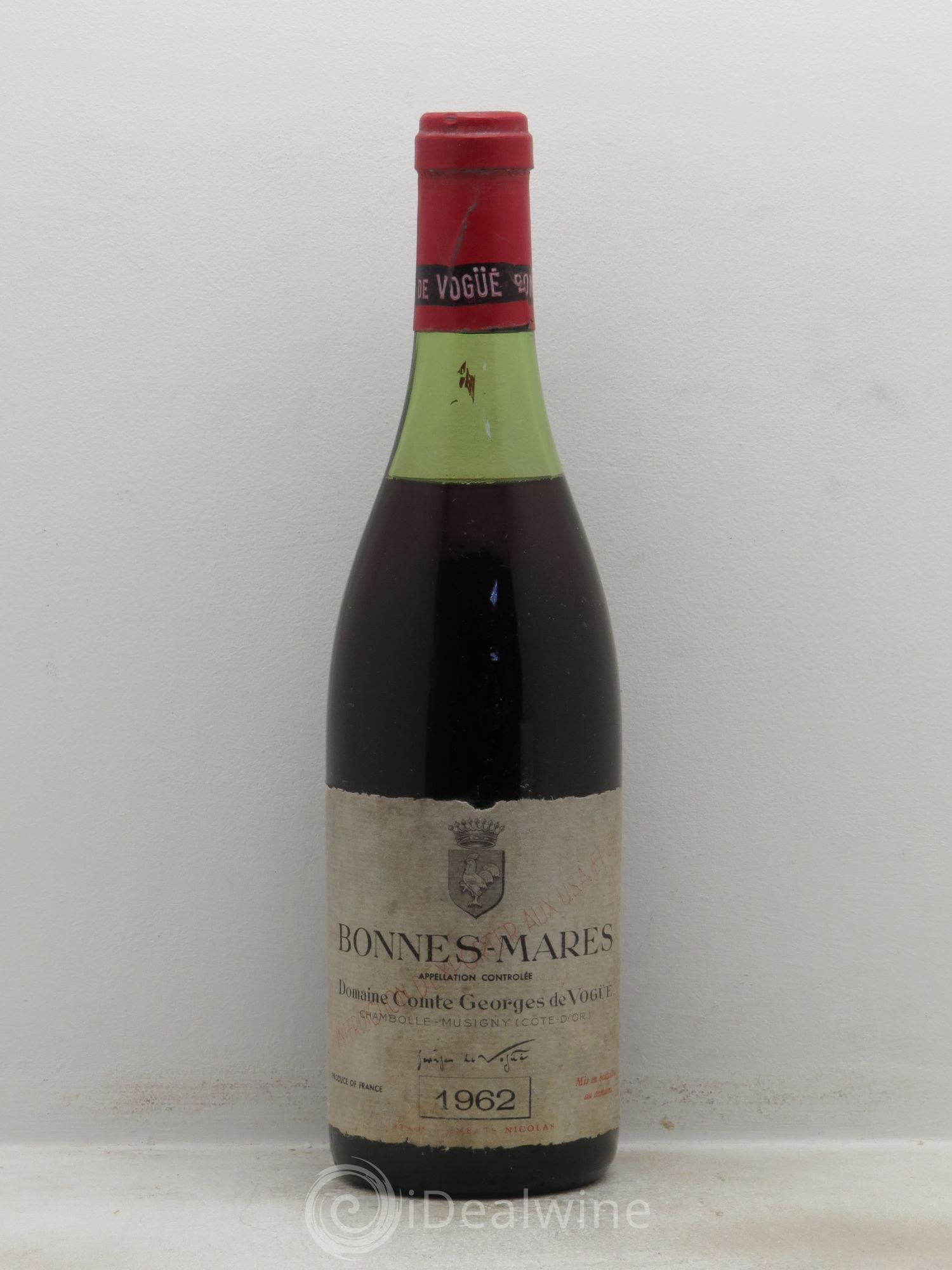 Bonnes-Mares Grand Cru Comte Georges de Vogüé 1962 - Lot de 1 bouteille - 0