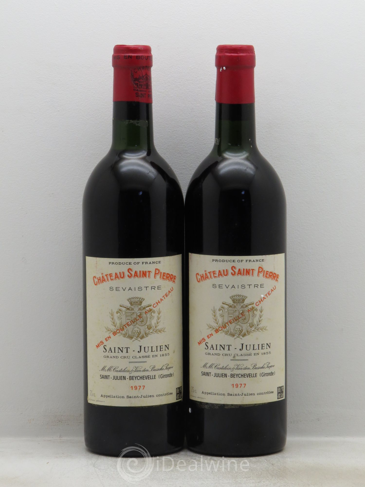 Château Saint-Pierre 4ème Grand Cru Classé 1977 - Lot de 2 bouteilles - 0