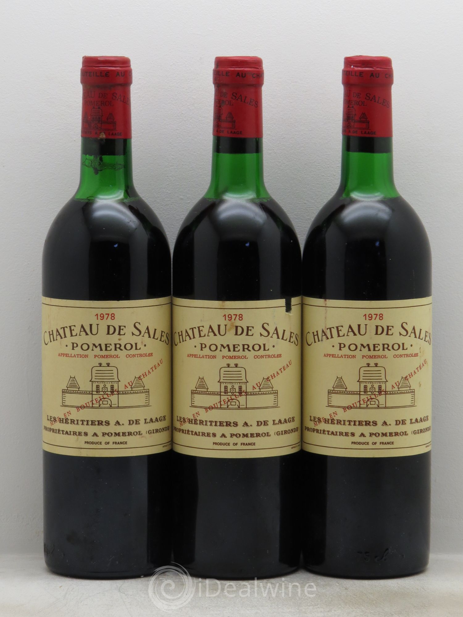 Château de Sales 1978 - Lot de 3 bouteilles - 0