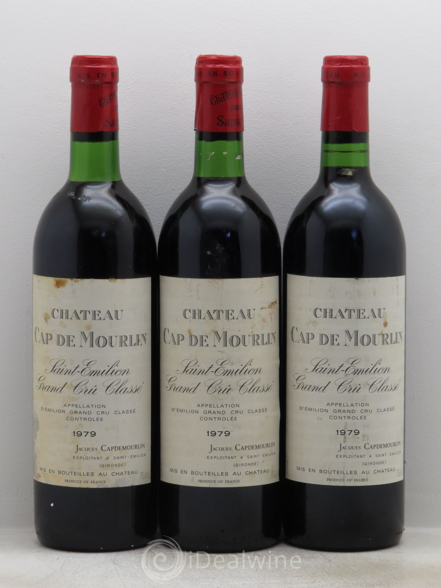 Château Cap de Mourlin Grand Cru Classé 1979 - Lot de 3 bouteilles - 0