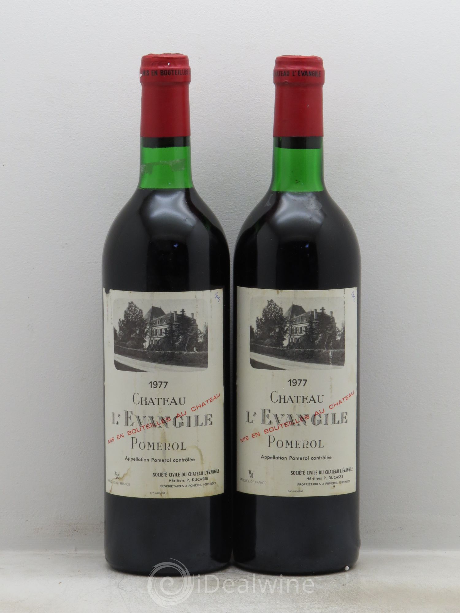 Château l' Évangile 1977 - Lot de 2 bouteilles - 0
