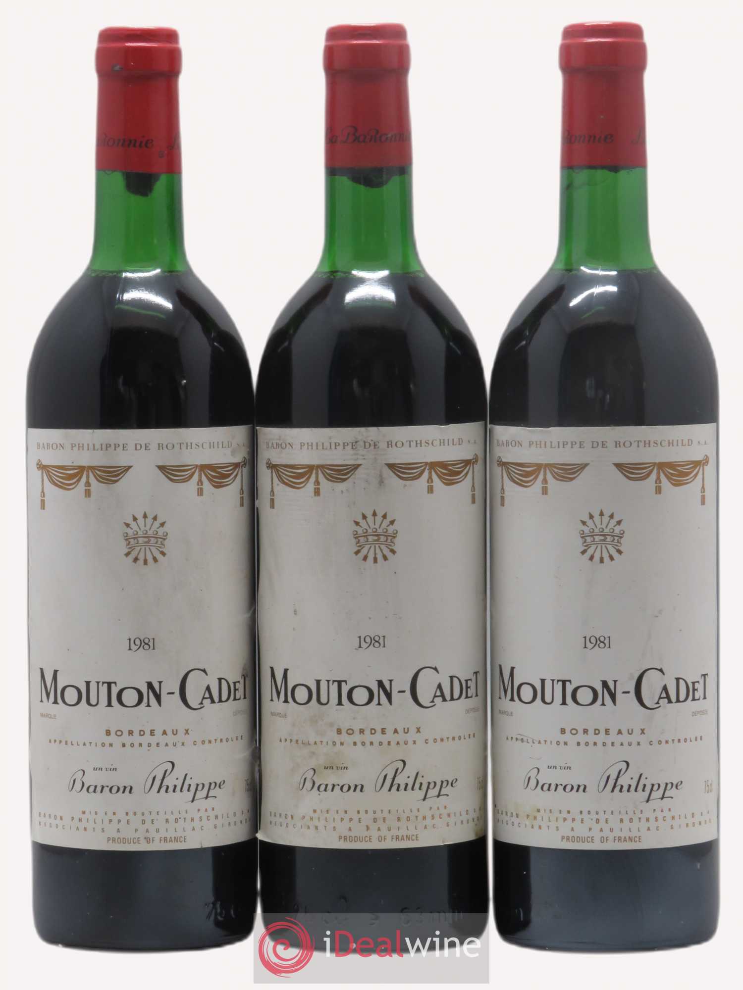 Château Mouton Cadet (sans prix de réserve) 1981 - Lot de 3 bouteilles - 0