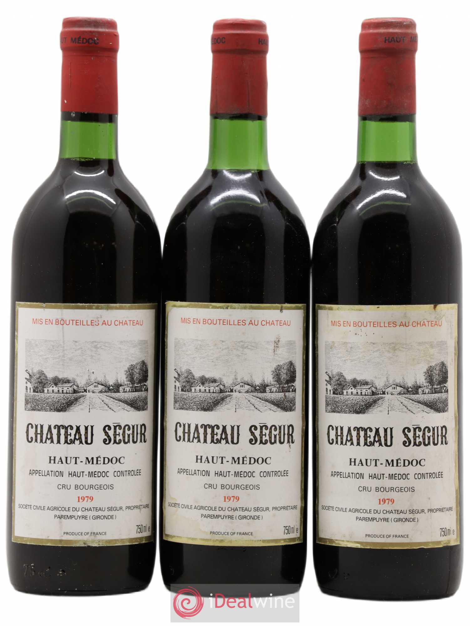 Château Ségur Cru Bourgeois 1979 - Lot de 3 bouteilles - 0