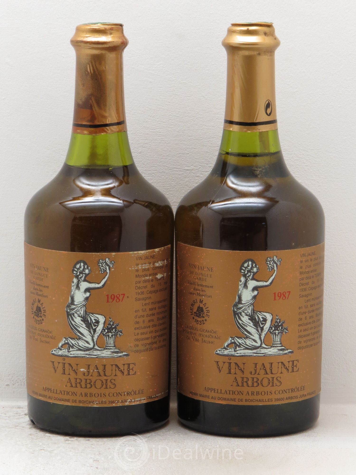 Arbois Vin Jaune Henri Maire (62cl) 1987 - Posten von 2 Flaschen - 0