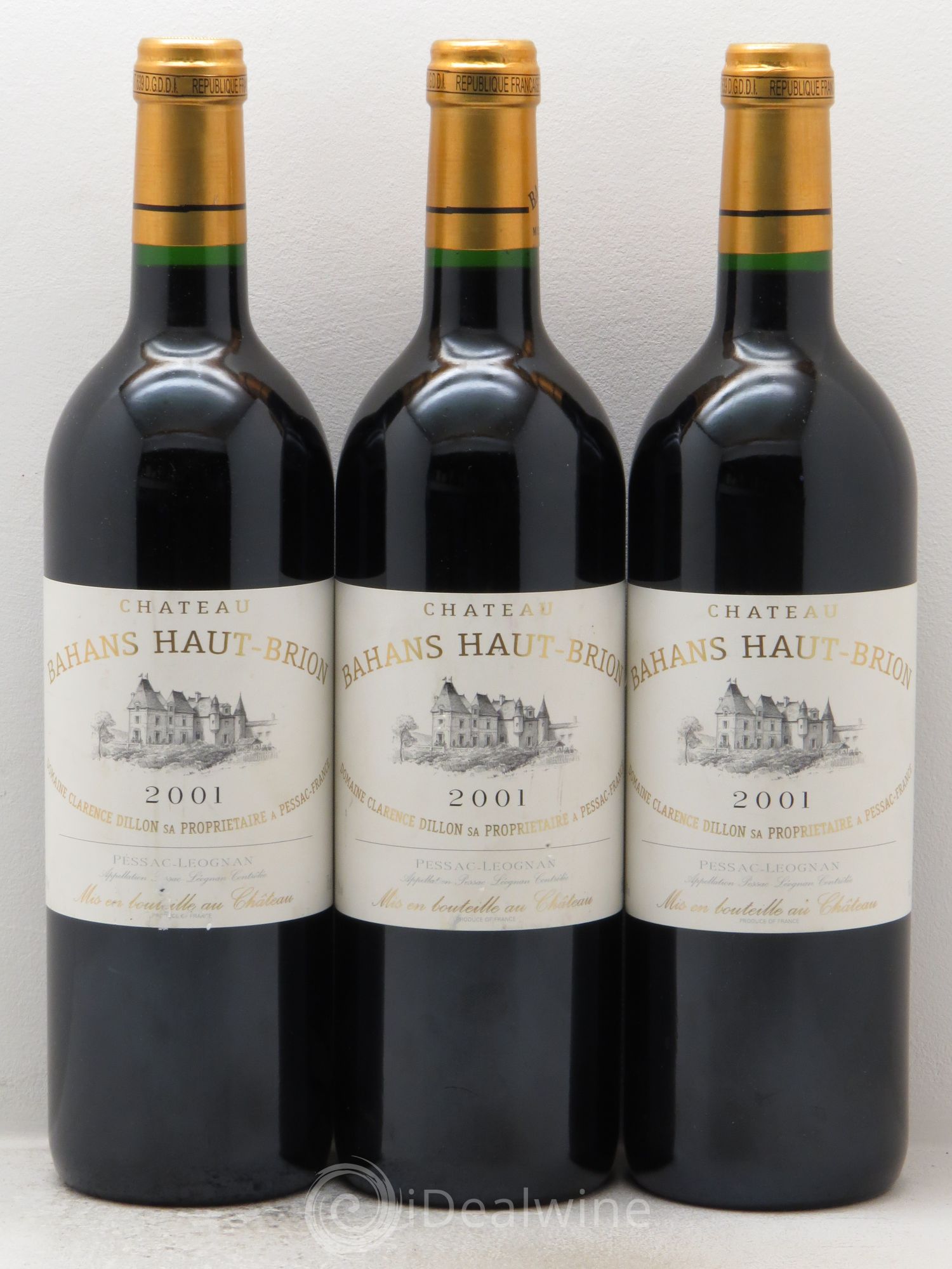 Clarence (Bahans) de Haut-Brion Second Vin 2001 - Lot de 3 bouteilles - 0