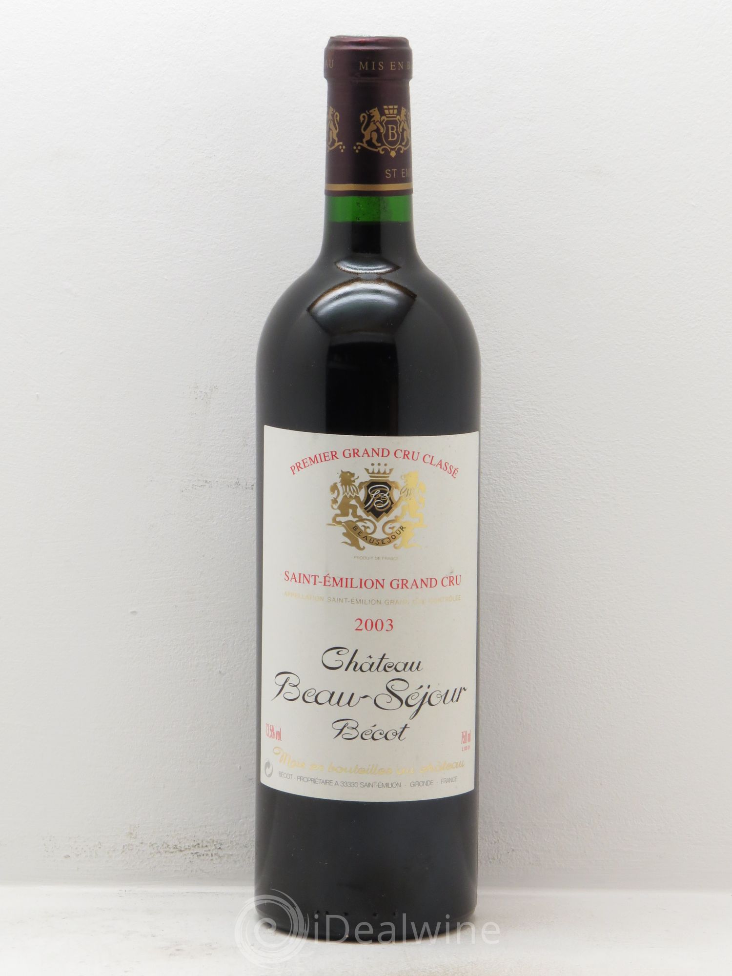 Château Beau-Séjour Bécot 1er Grand Cru Classé B 2003 - Lot de 1 bouteille - 0