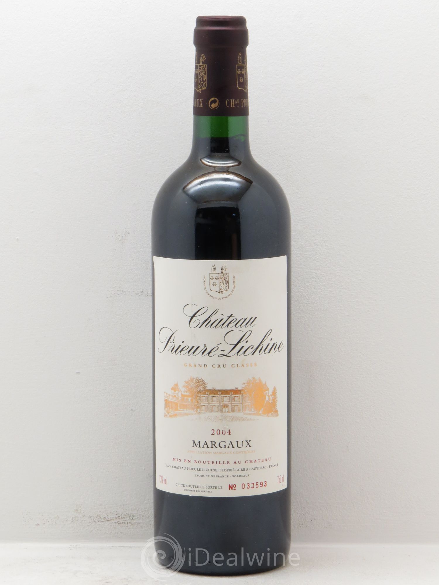 Château Prieuré Lichine 4ème Grand Cru Classé 2004 - Lot de 1 bouteille - 0