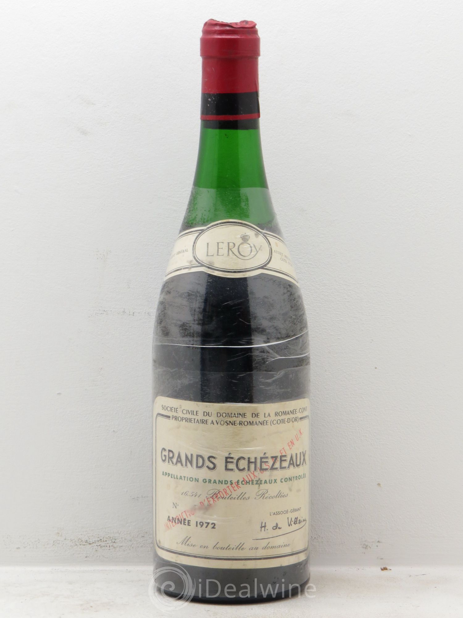 Grands-Echezeaux Grand Cru Domaine de la Romanée-Conti 1972 - Lot de 1 bouteille - 0