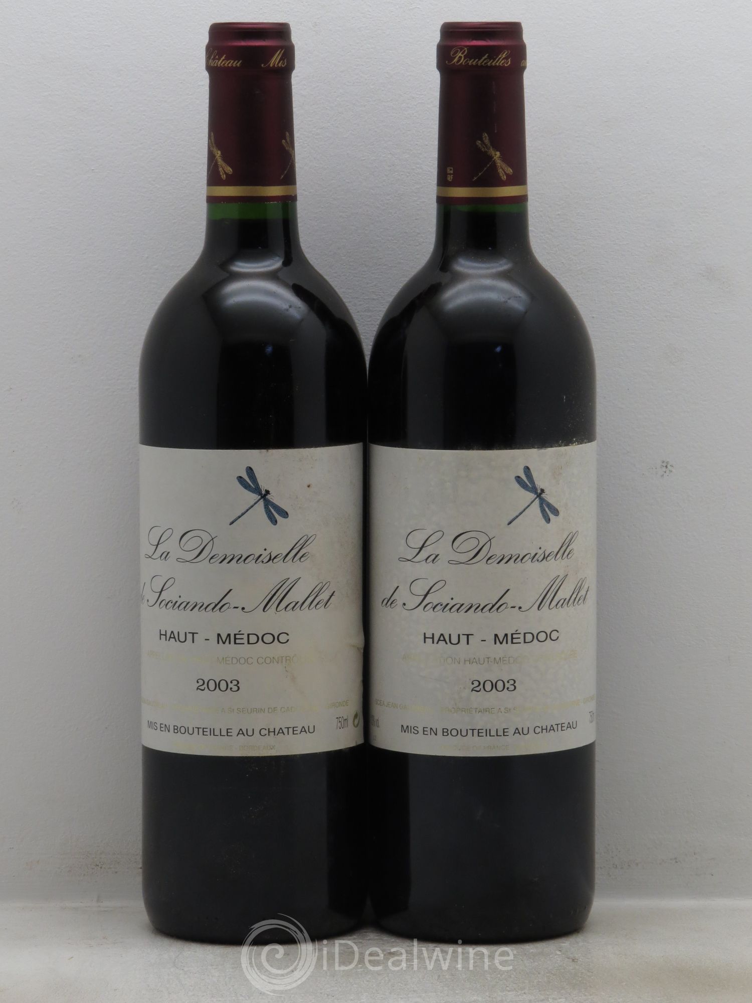 Demoiselle de Sociando Mallet Second Vin 2003 - Lot de 2 bouteilles - 0