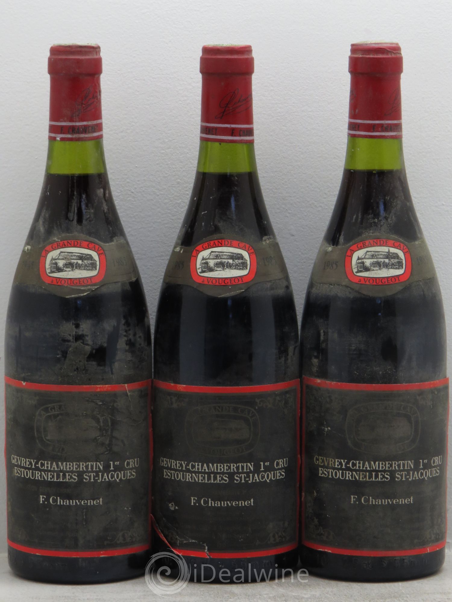Gevrey-Chambertin 1er Cru Estournelles St Jacques - F.Chauvenet 1985 - Posten von 3 Flaschen - 0
