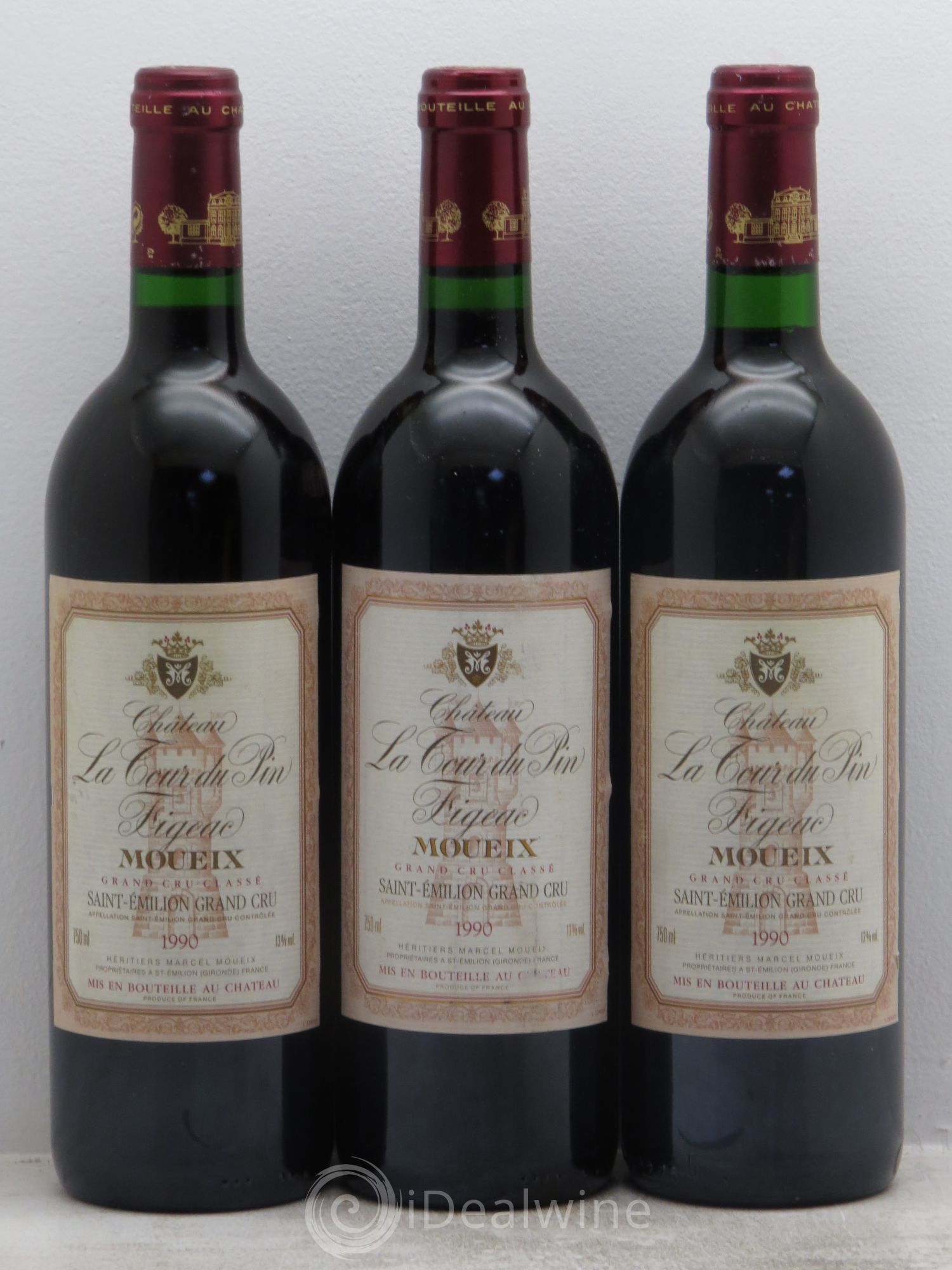 Château la Tour du Pin Figeac 1990 - Lot de 3 bouteilles - 0