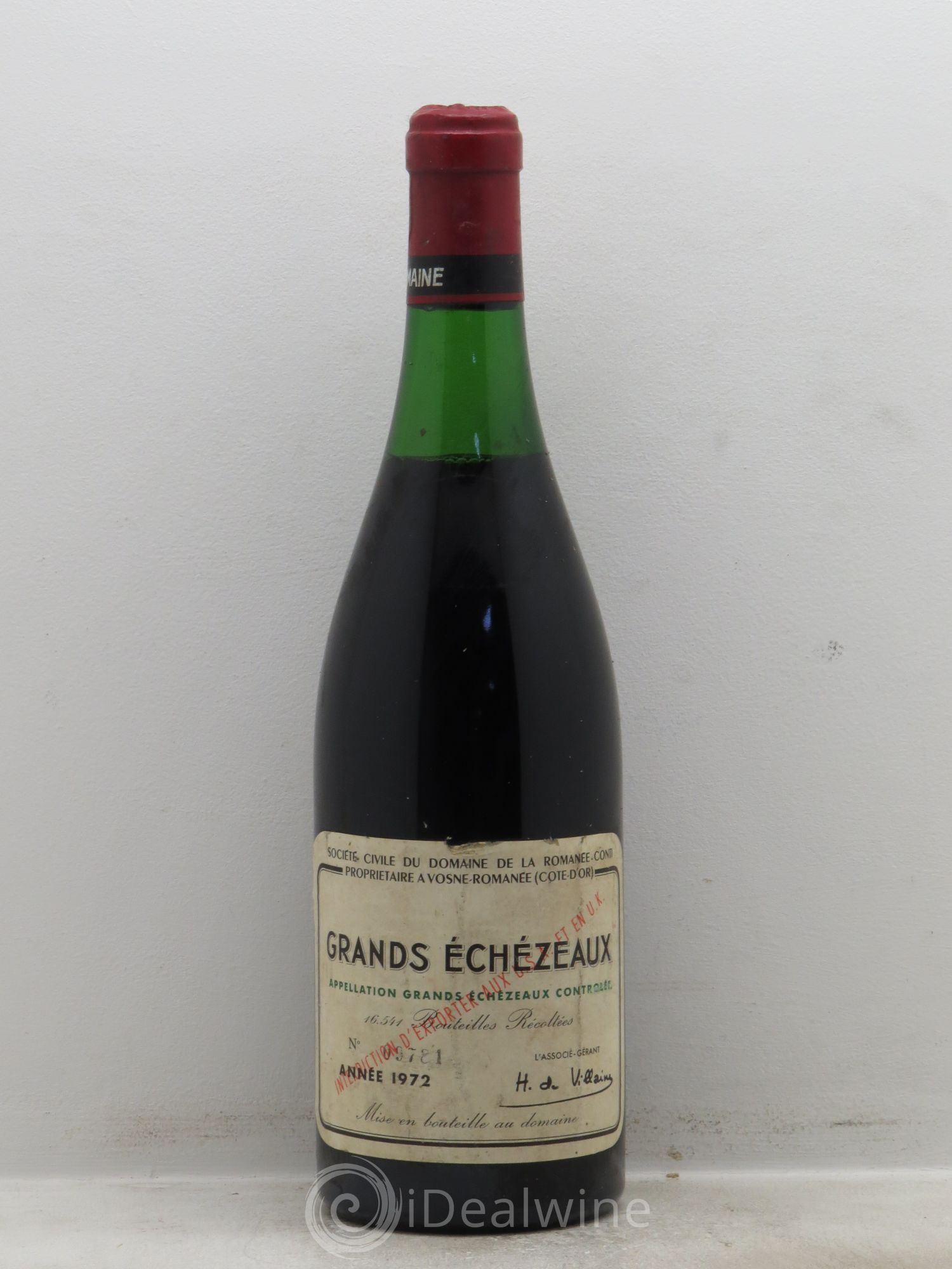 Grands-Echezeaux Grand Cru Domaine de la Romanée-Conti 1972 - Lot de 1 bouteille - 0