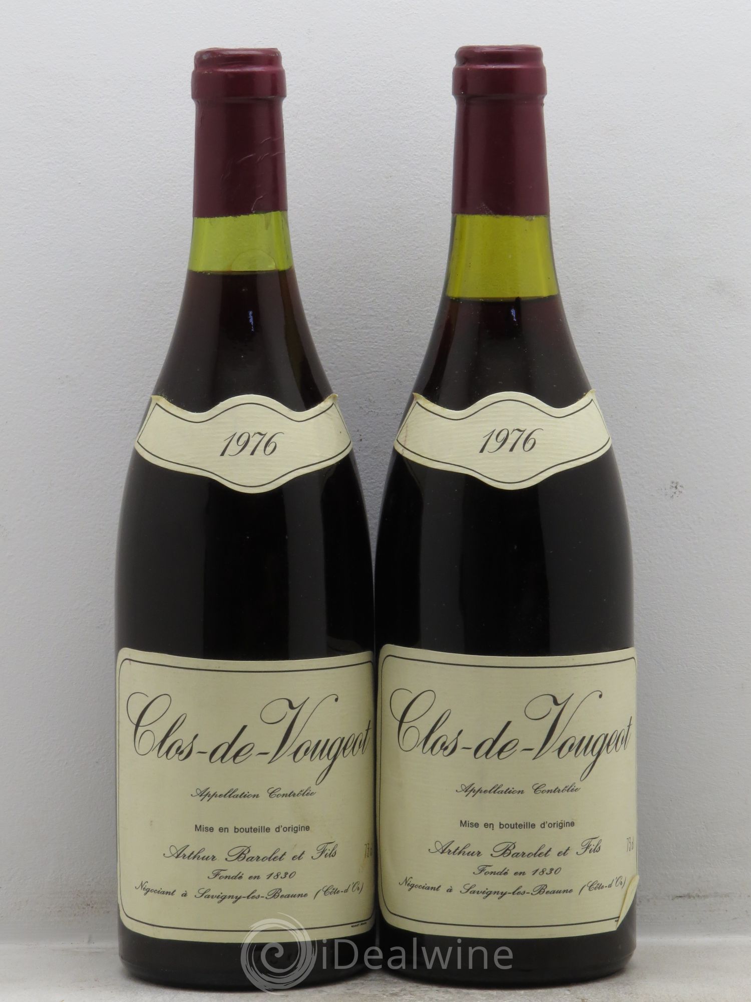 Clos de Vougeot Grand Cru A.Barolet 1976 - Lot de 2 bouteilles - 0
