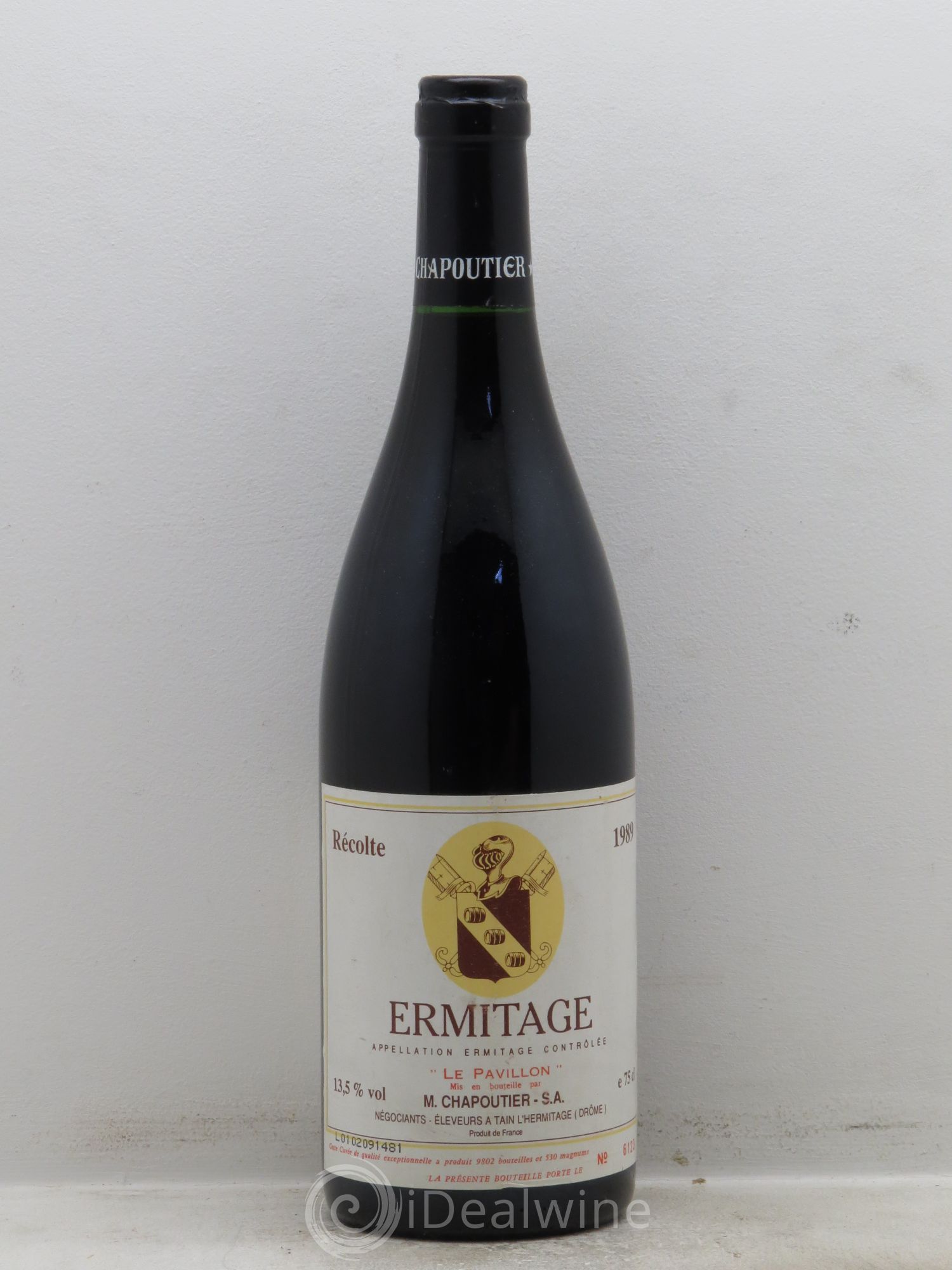 Hermitage Ermitage Le Pavillon Chapoutier 1989 - Lot de 1 bouteille - 0