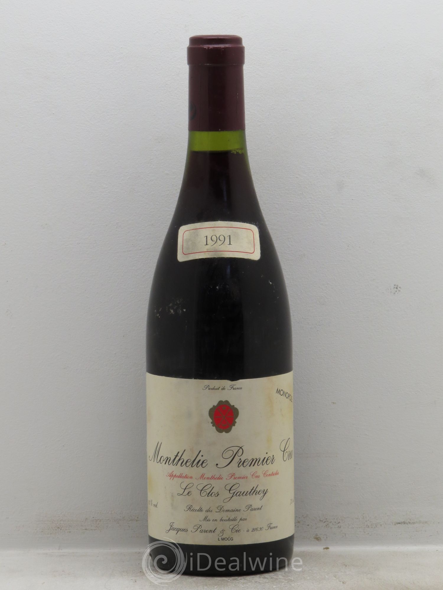 Monthélie 1er Cru Domaine Parent 1991 - Lot de 1 bouteille - 0
