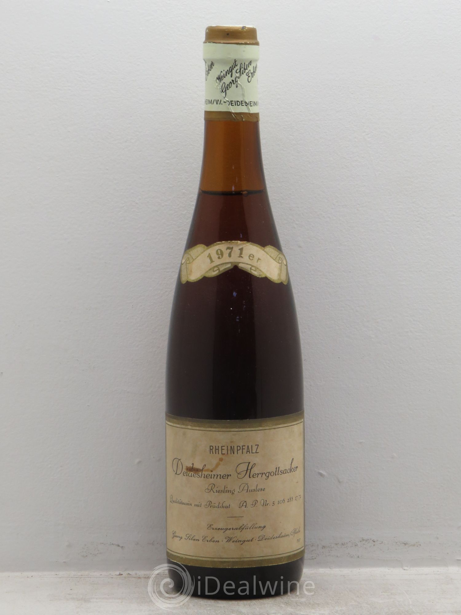 Riesling Georg Siben Erben Deidesheimer Herrgottsacker Riesling Großes Gewächs Auslese 1971 - Posten von 1 Flasche - 0