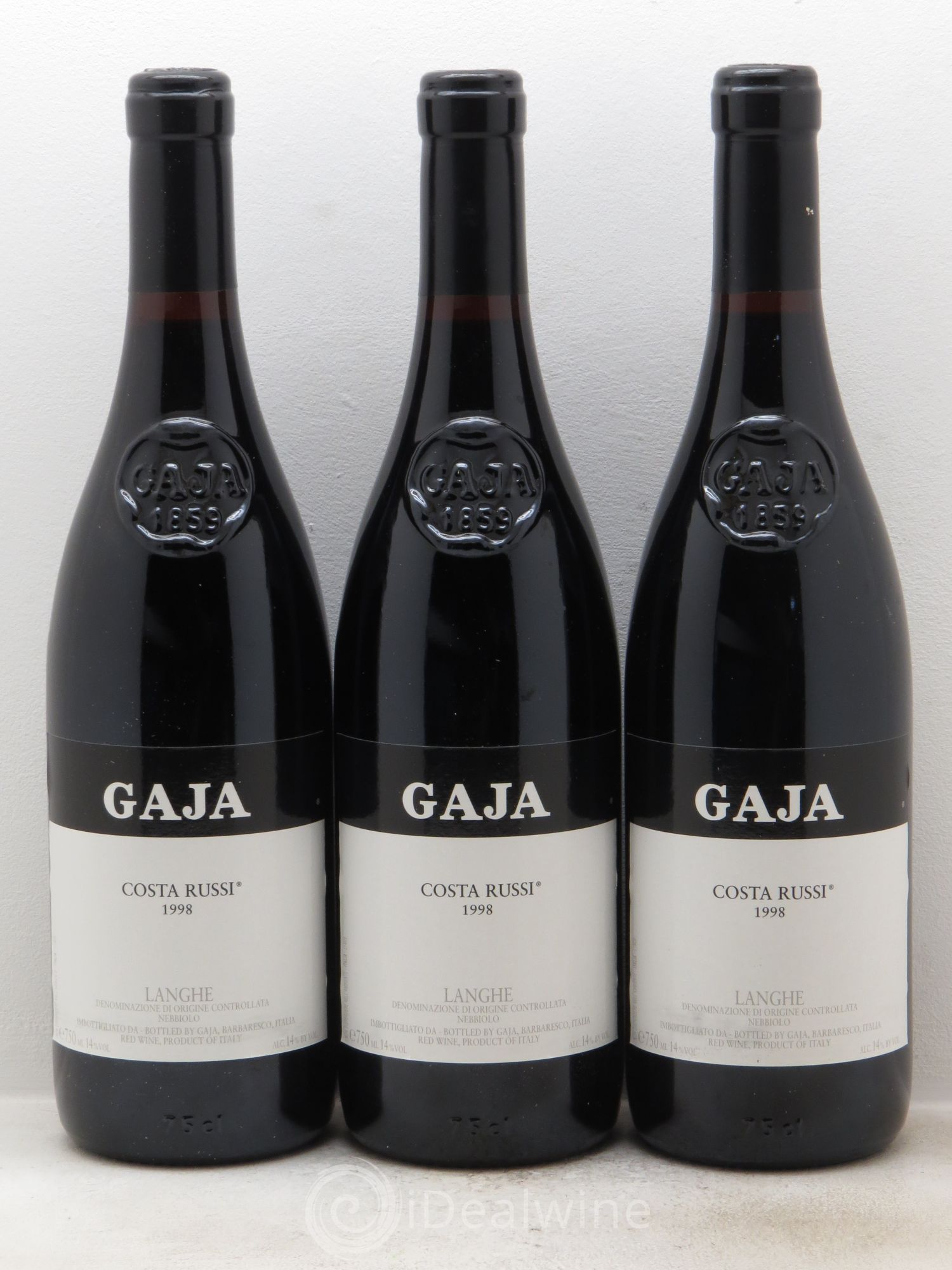 Langhe DOC Nebbiolo Costa Russi Angelo Gaja 1998 - Lotto di 3 bottiglie - 0