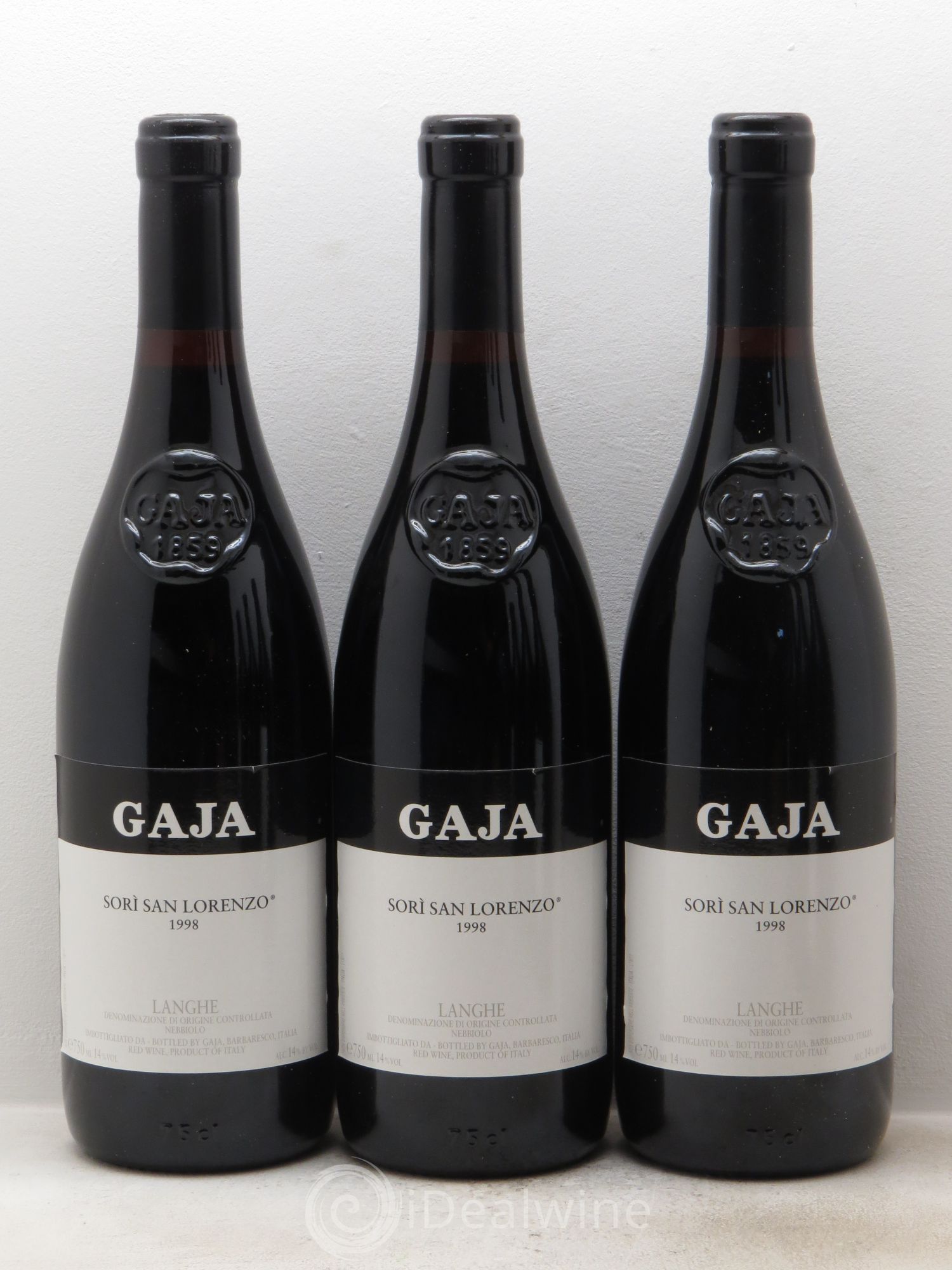 Langhe DOC Sori San Lorenzo Angelo Gaja 1998 - Lot de 6 bouteilles - 1