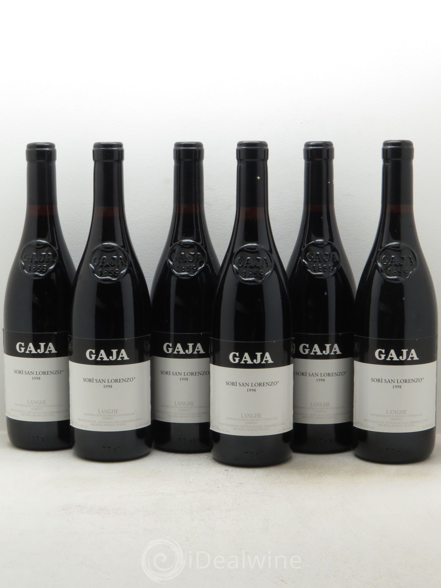 Langhe DOC Sori San Lorenzo Angelo Gaja 1998 - Lot de 6 bouteilles - 0