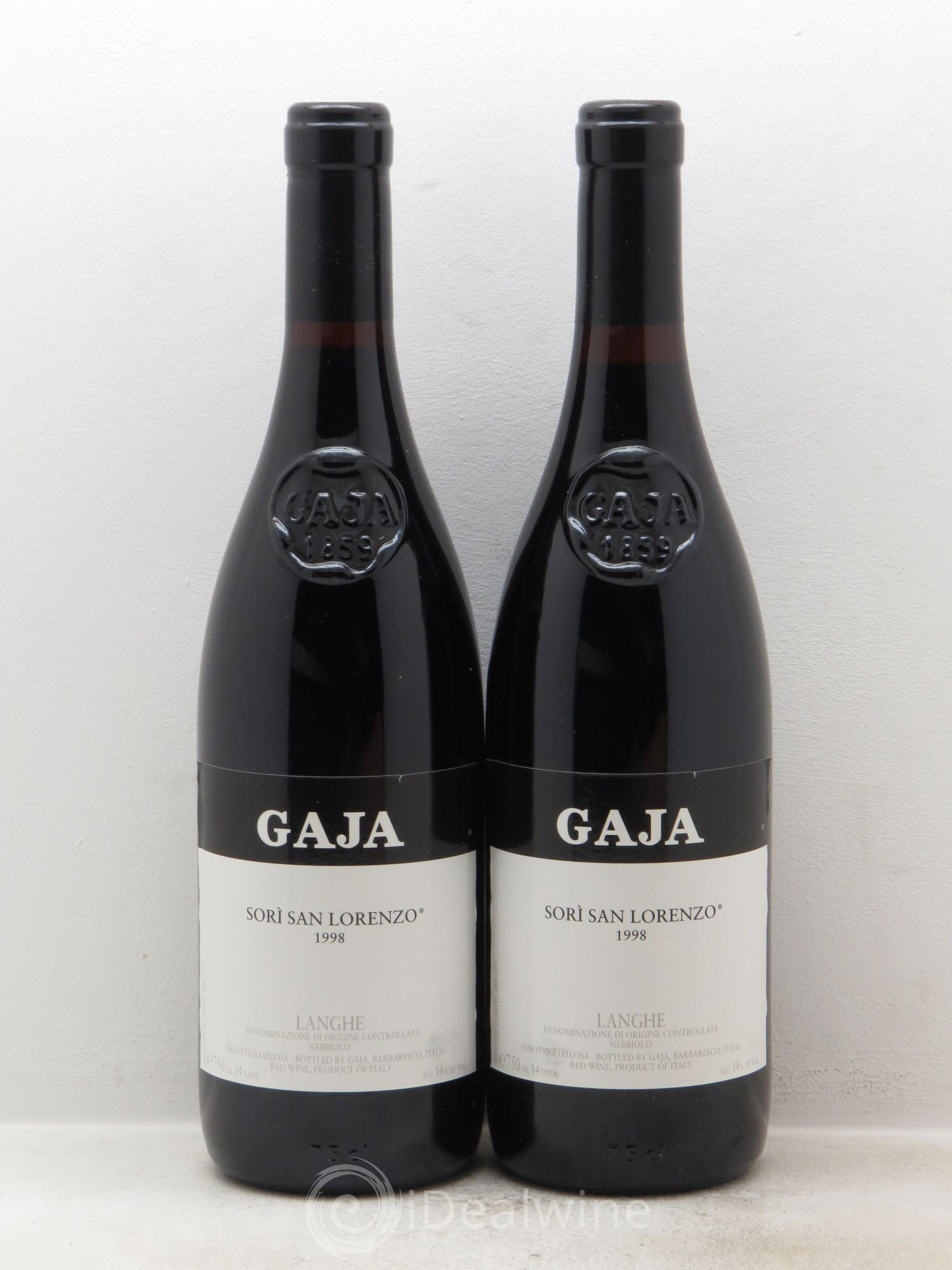 Langhe DOC Sori San Lorenzo Angelo Gaja 1998 - Lot de 2 bouteilles - 0