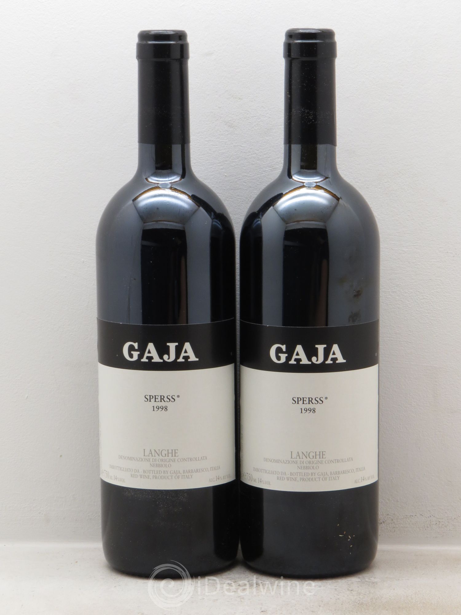Langhe Sperss Angelo Gaja 1998 - Lot de 2 bouteilles - 0
