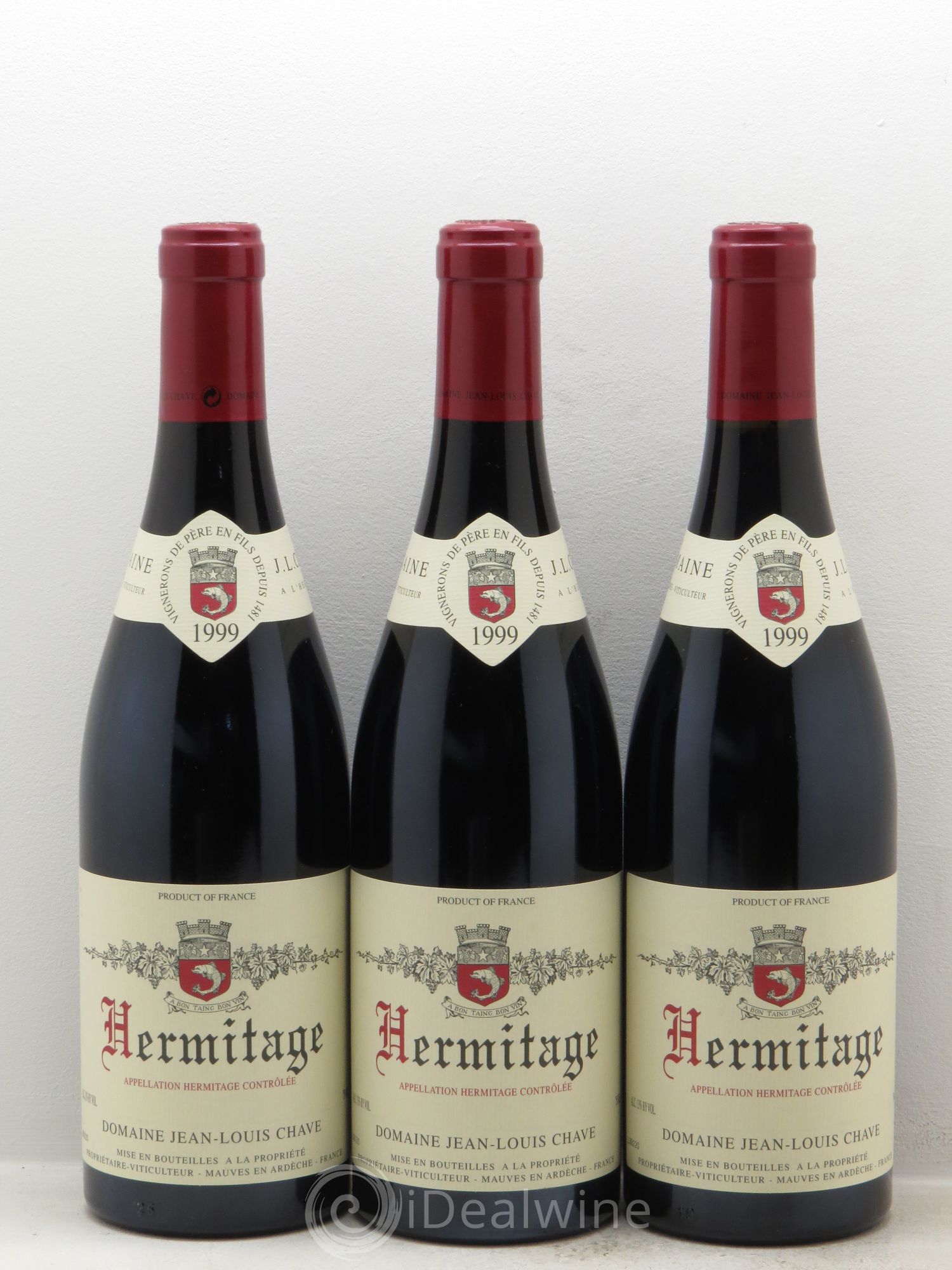 Hermitage Jean-Louis Chave 1999 - Lot de 3 bouteilles - 0