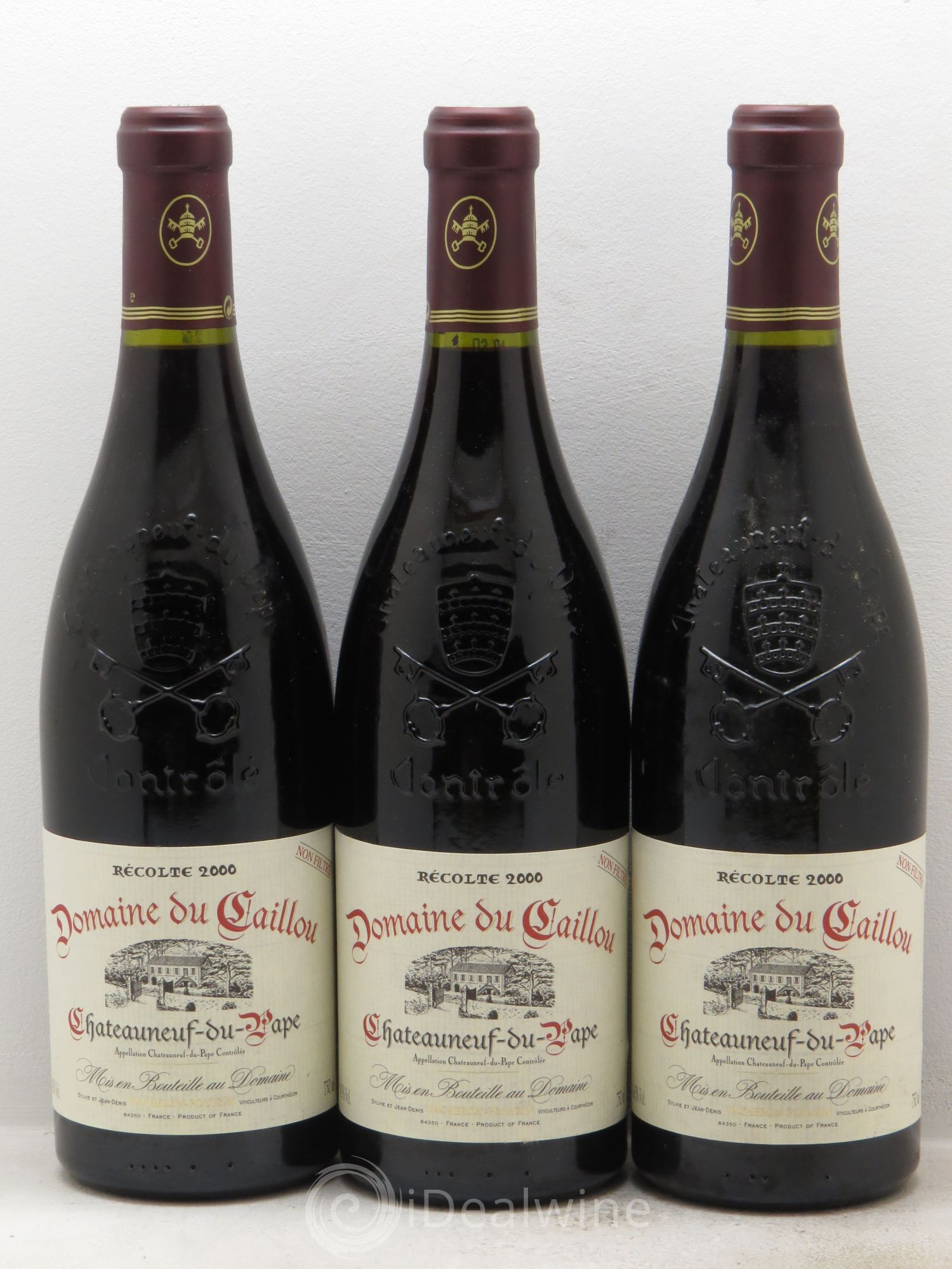 Châteauneuf-du-Pape Clos des Cailloux - Domaine Vacheron Pouizin 2000 - Posten von 3 Flaschen - 0