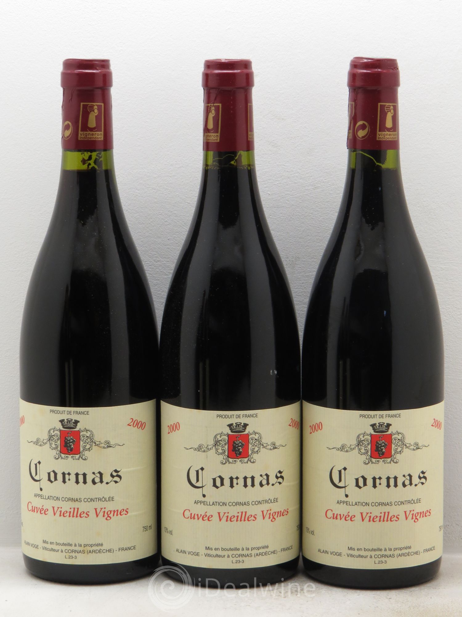 Cornas Les Vieilles Vignes Alain Voge (Domaine) 2000 - Lot de 3 bouteilles - 0