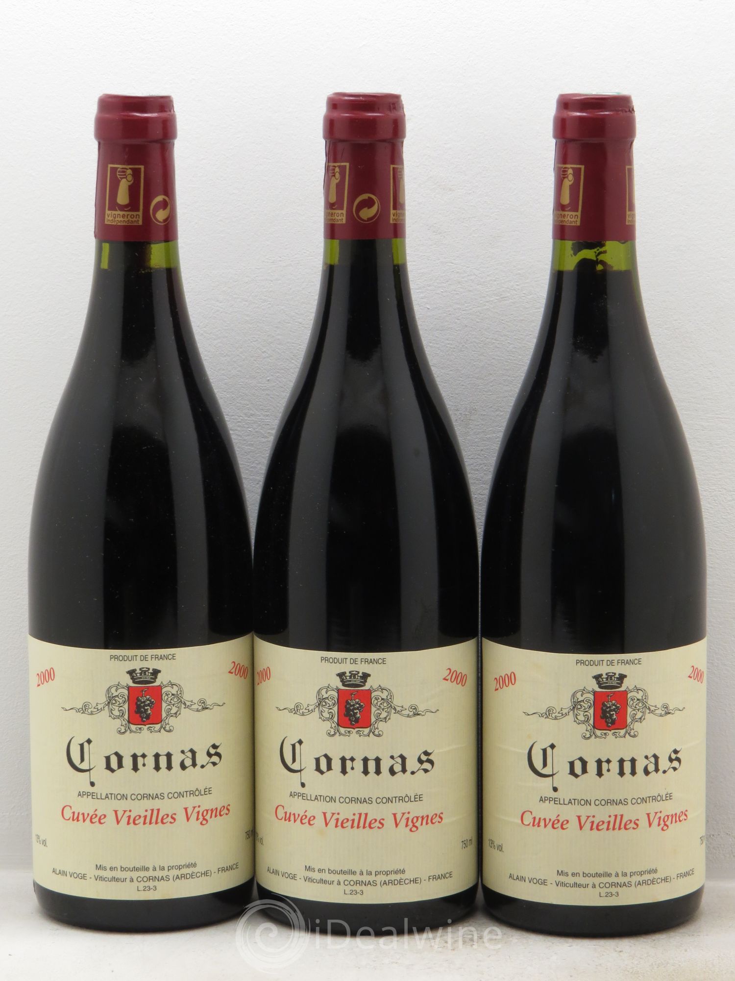 Cornas Les Vieilles Vignes Alain Voge (Domaine) 2000 - Lot de 3 bouteilles - 0