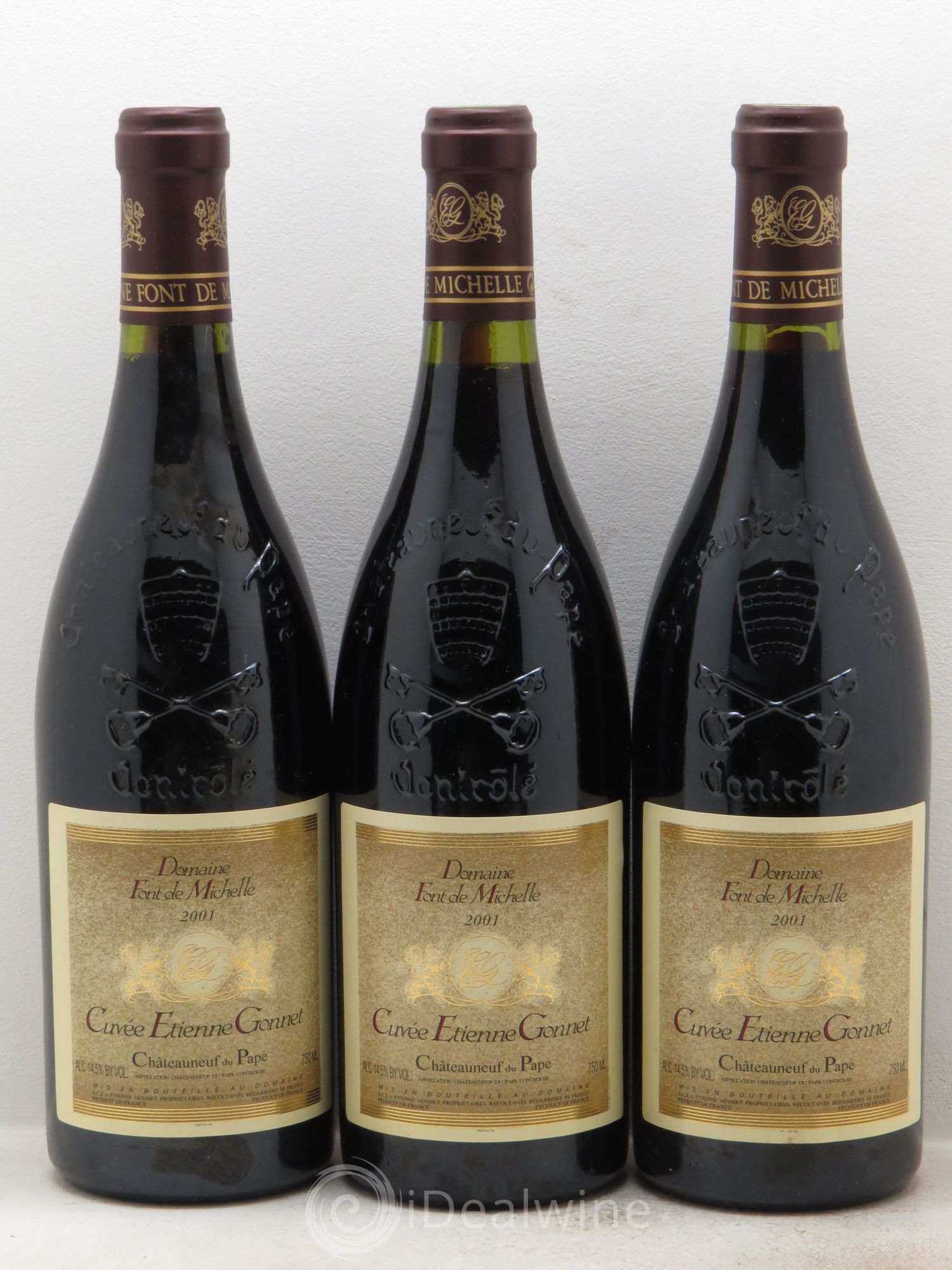 Châteauneuf-du-Pape Domaine Font de Michelle Cuvée Etienne Gonnet Famille Gonnet 2001 - Lot de 3 bouteilles - 0