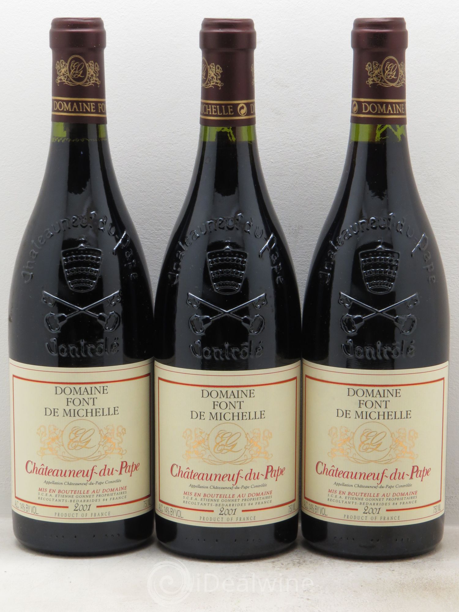 Châteauneuf-du-Pape Domaine Font de Michelle Famille Gonnet Cuvée Tradition 2001 - Lot de 3 bouteilles - 0