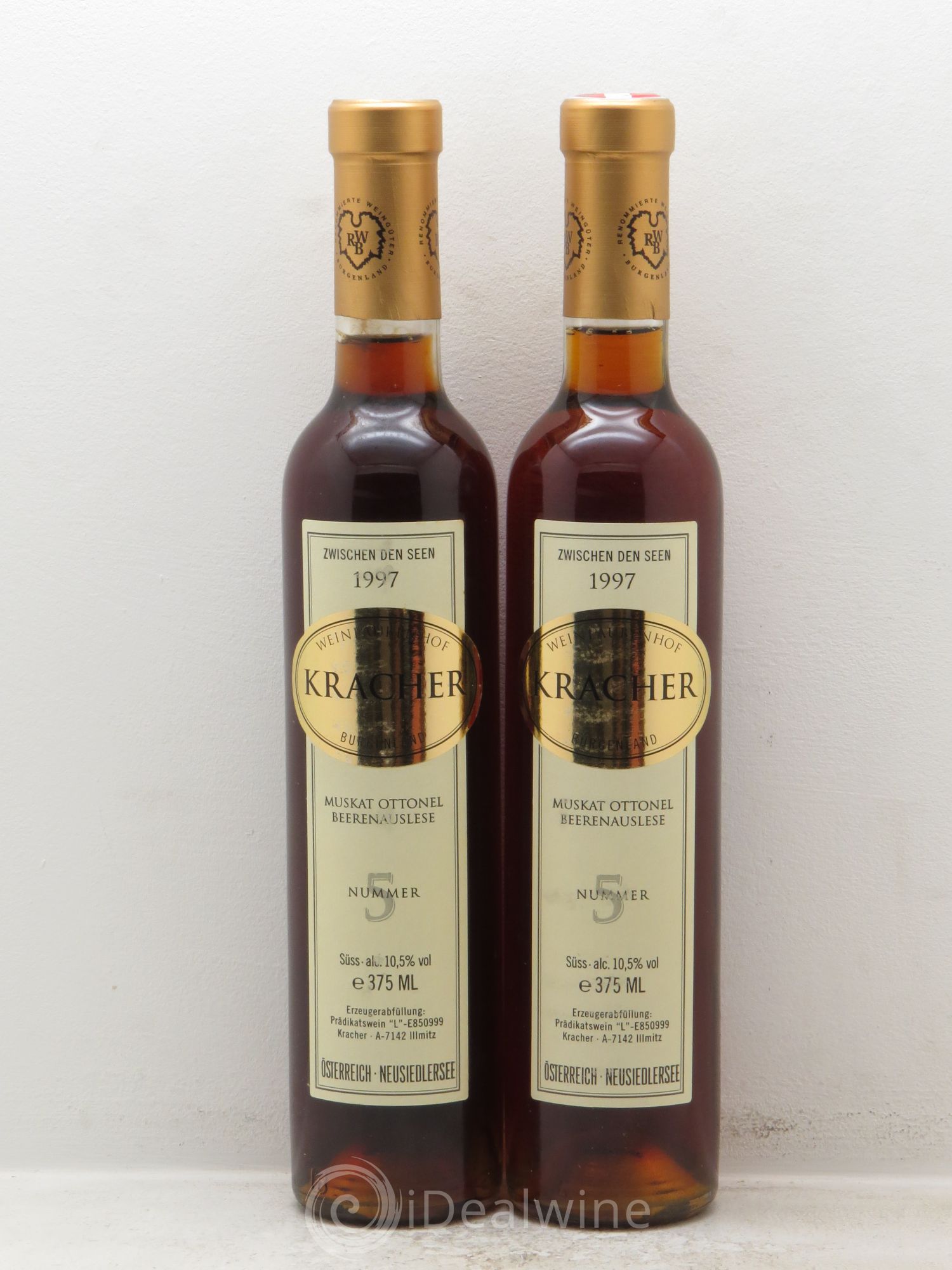 Autriche N°5 Muscat BA Zwischen den Seen Alois Kracher 1997 - Posten von 2 Demi-Flaschen - 0