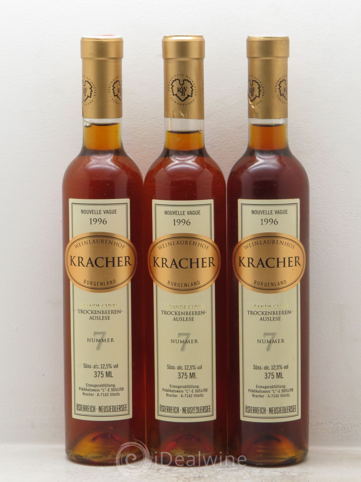 Autriche N°7 Grande Cuvée TBA Nouvelle Vague Alois Kracher 1996 - Posten von 3 Demi-Flaschen - 0
