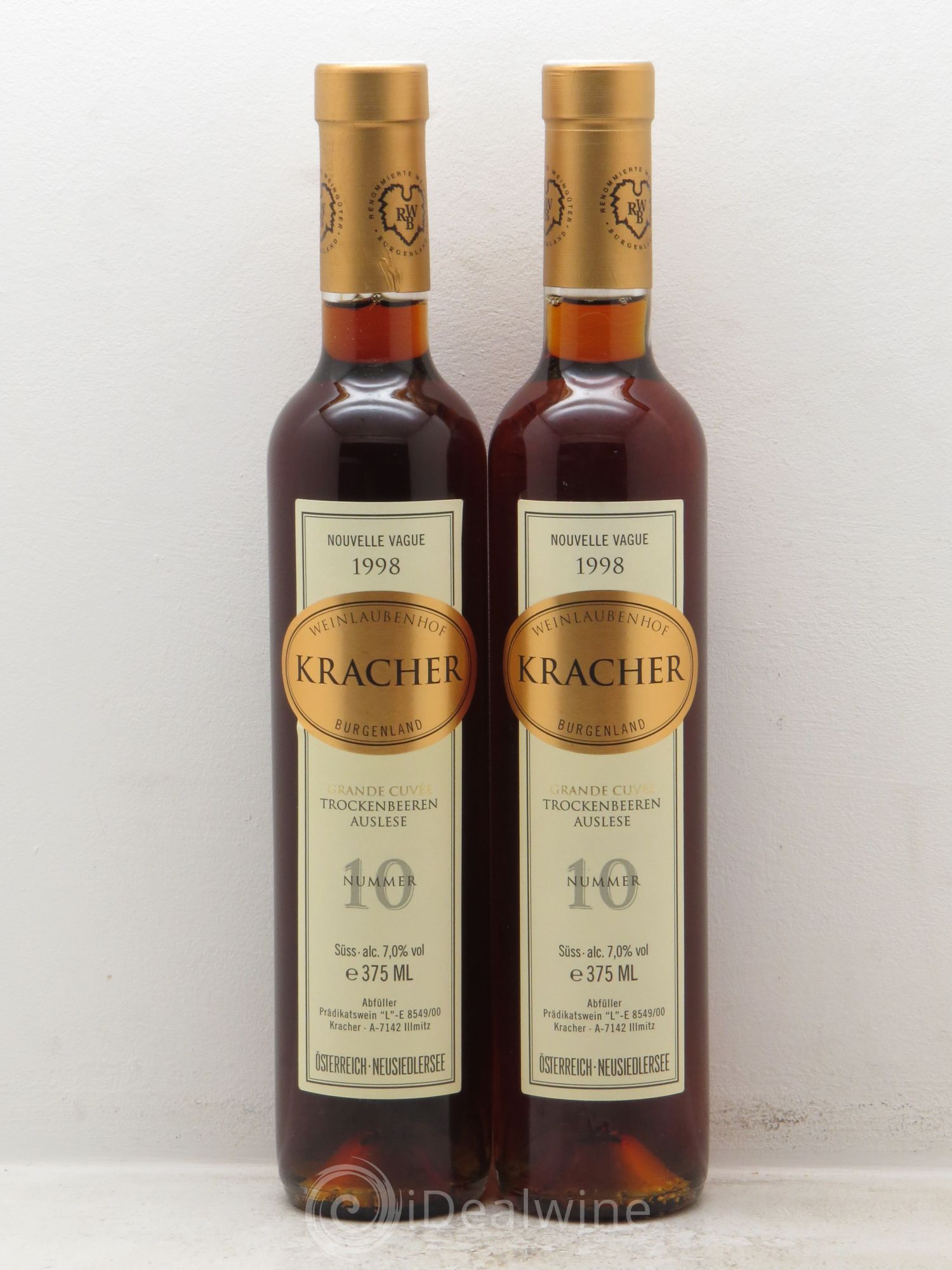 Autriche N°10 Grande Cuvée TBA Nouvelle Vague Alois Kracher 1998 - Posten von 2 Demi-Flaschen - 0
