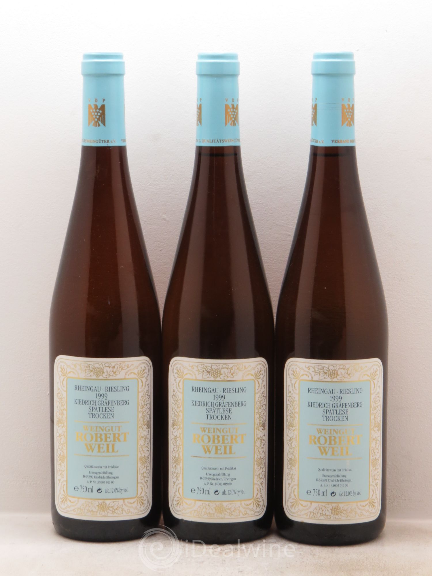 Riesling Riesling Kiedrich Grafensberg Grand Cru Robert Weil 1999 - Posten von 3 Flaschen - 0
