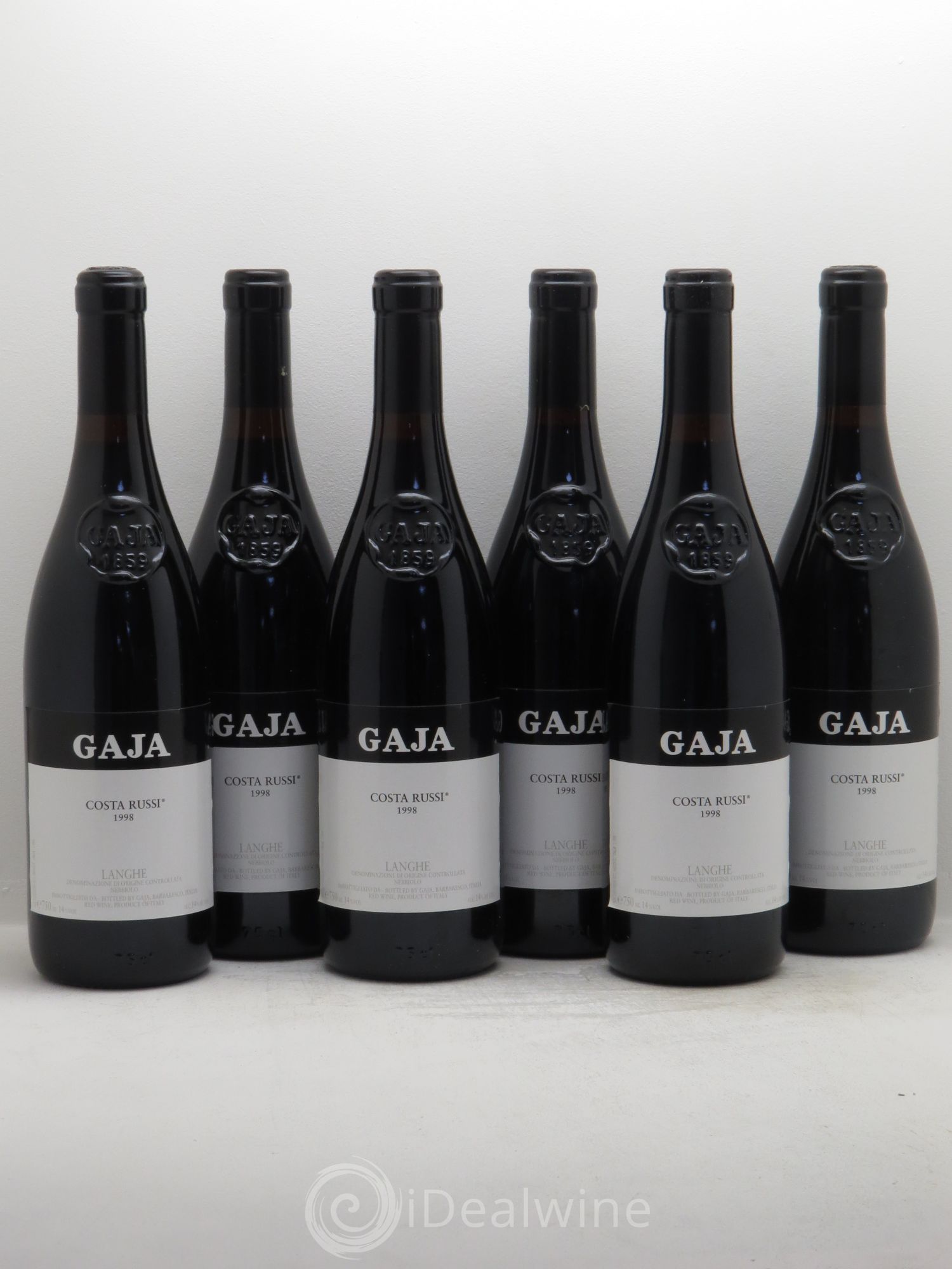 Barbaresco DOCG Costa Russi Angelo Gaja 1998 - Lot de 6 bouteilles - 0
