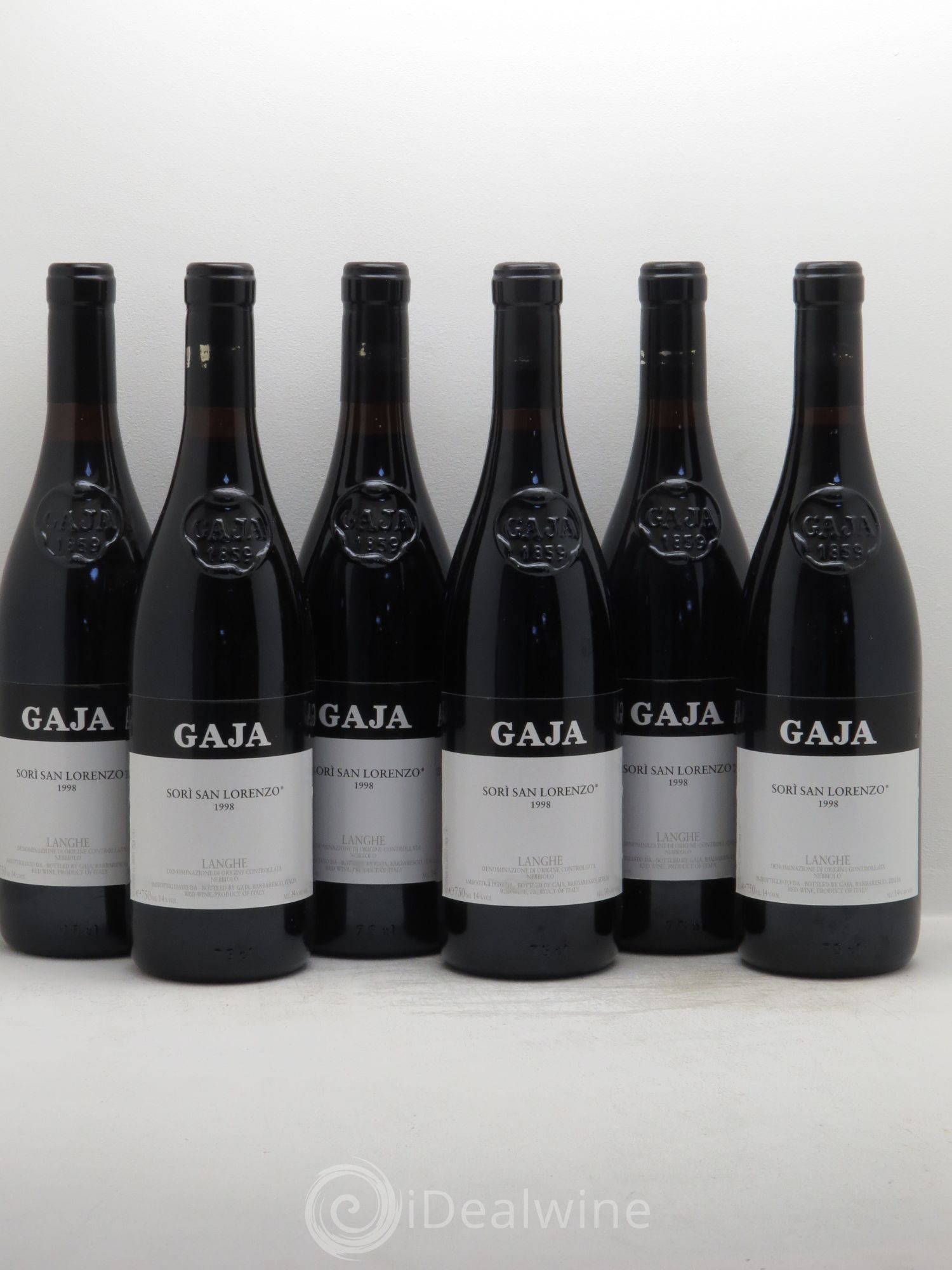 Barbaresco DOCG Angelo Gaja San Lorenzo 1998 - Lot de 6 bouteilles - 0