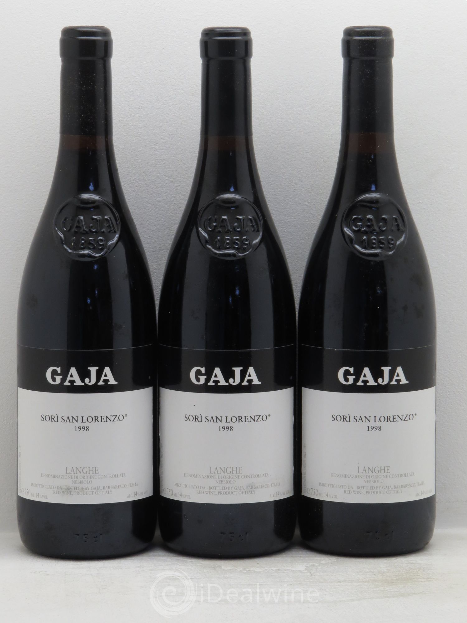 Barbaresco DOCG Angelo Gaja San Lorenzo 1998 - Lot de 3 bouteilles - 0