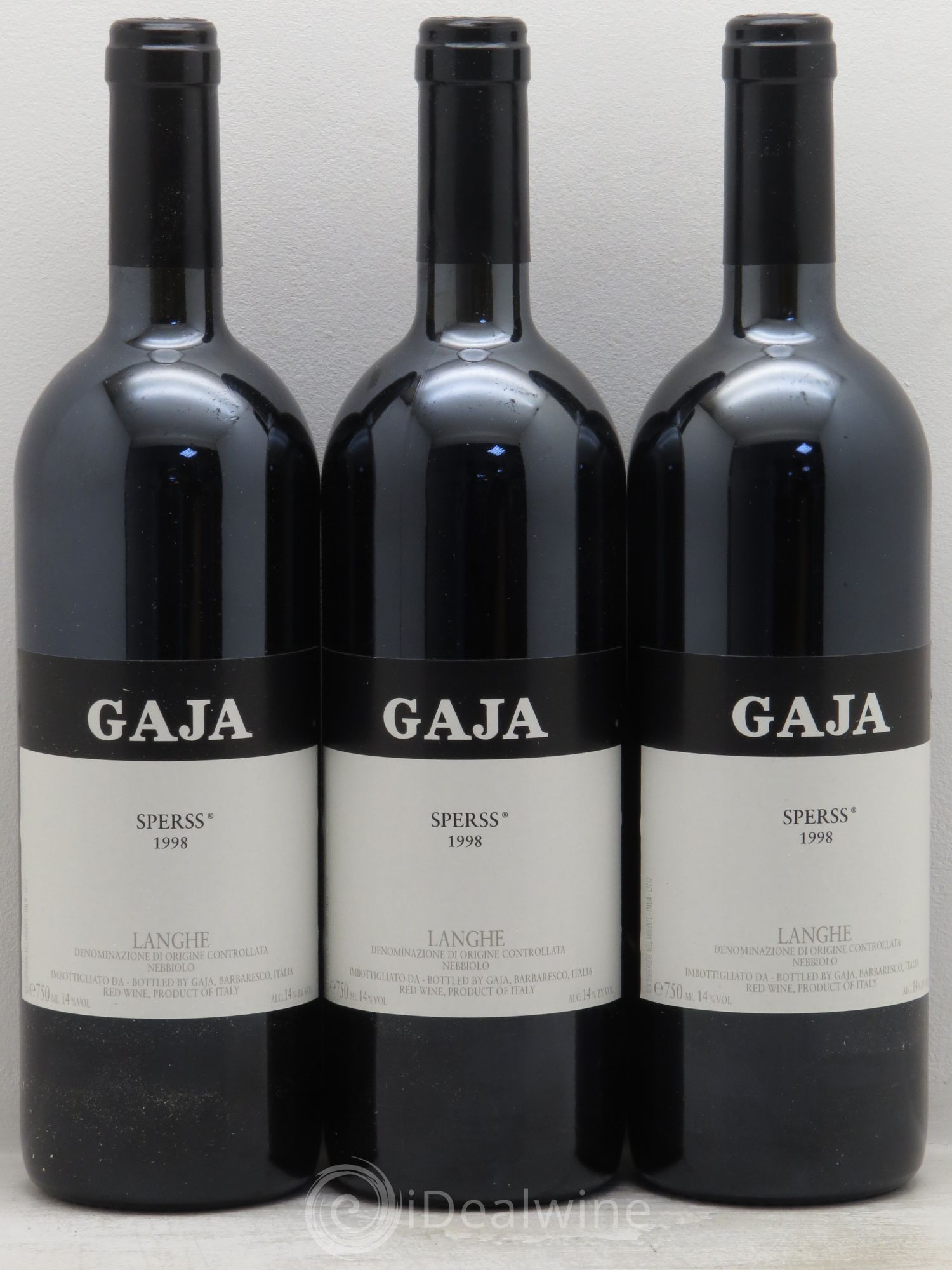 Barolo DOCG Sperss Angelo Gaja 1998 - Lot de 3 bouteilles - 0