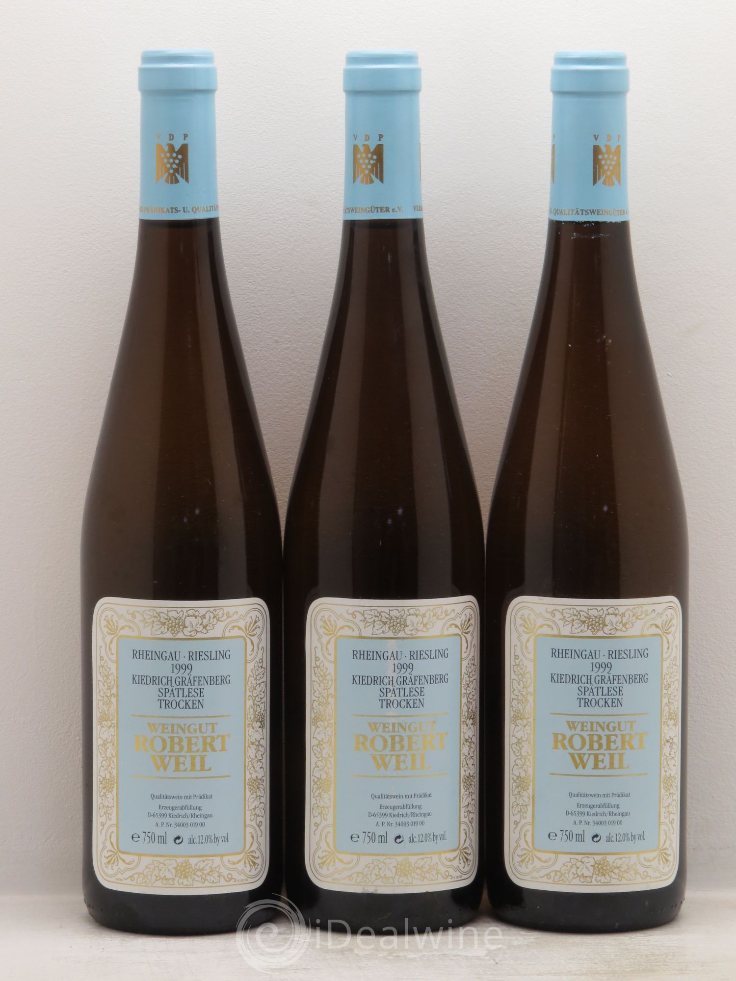 Riesling Kiedrich Grafensberg Spatlese Trocken Robert Weil 1999 - Posten von 3 Flaschen - 0